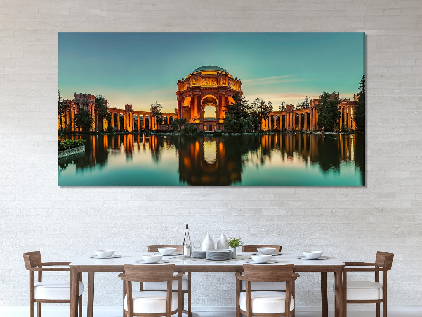 Palace of Fine Arts Canvas Print, San Francisco Landmark Wall Art, Sunset Architecture Canvas, Large California Cityscape, Iconic SF Decor