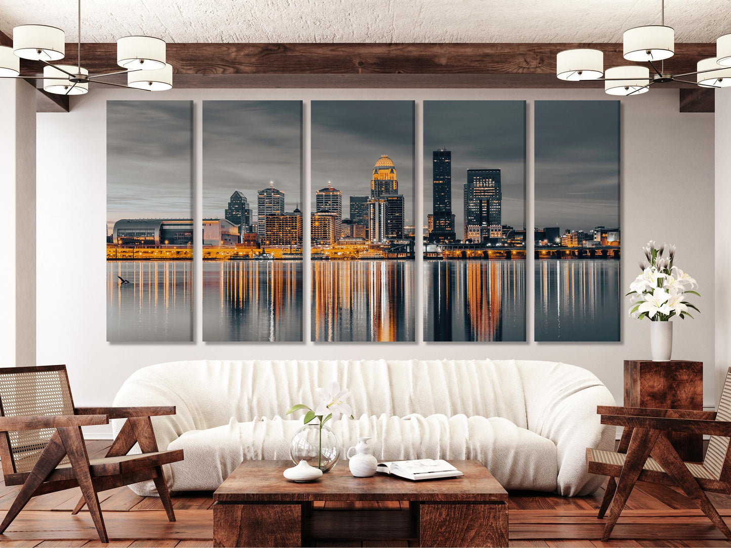 Louisville Skyline Canvas Print – Louisville Cityscape Wall Art, Louisville Wall Art, Louisville KY Artwork for Living Room or Office Decor