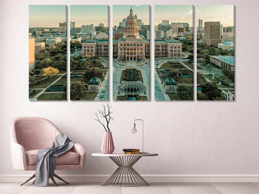 Texas Capitol Canvas Art Austin Wall Art Austin Canvas Print Austin City Wall Decor Texas Capitol Art Print Texas Wall Art Austin Art