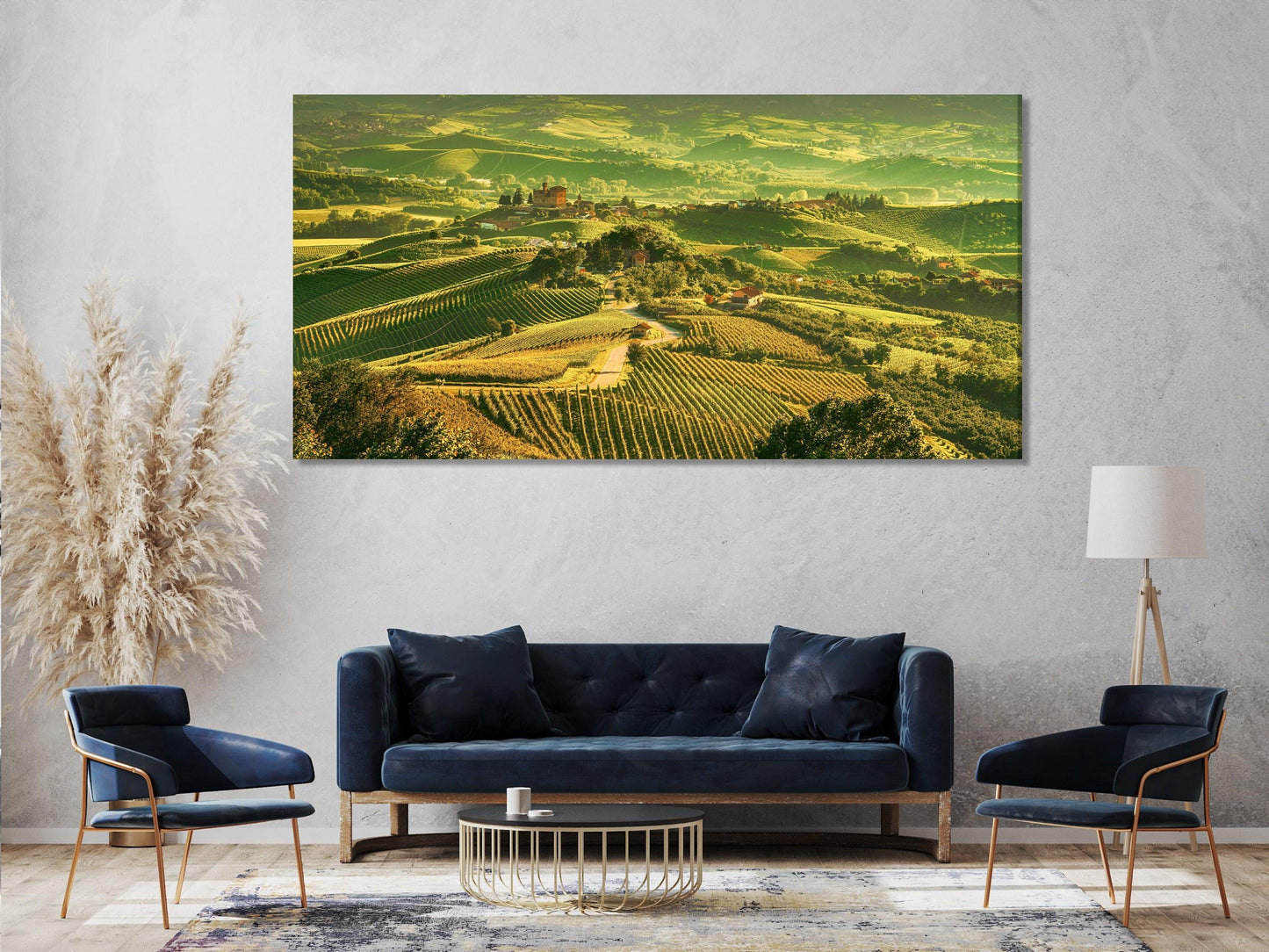 Langhe Vineyards Canvas Art, Grinzane Cavour Wall Print, Italian Countryside Landscape, Piedmont Vineyard Decor, Italy Wine Country Wall Art