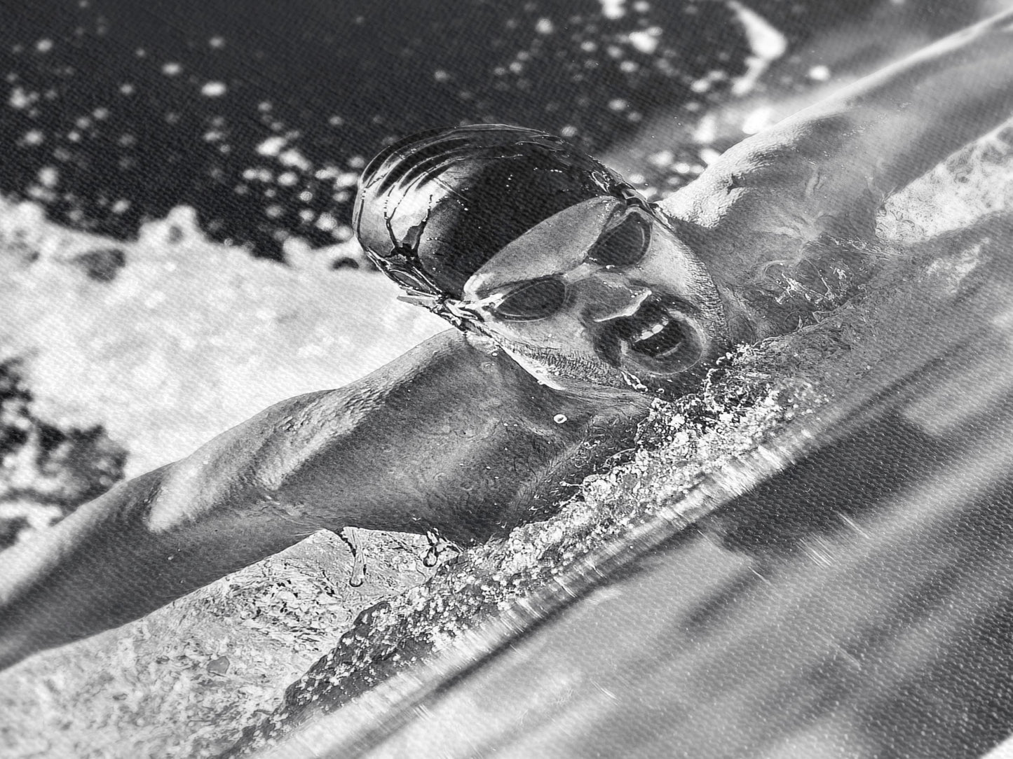 Black and White Swimmer Wall Art, B&W Swimming Canvas Print, Athlete Butterfly Stroke Print, Extra Large Sports Artwork, Sport Themed Print