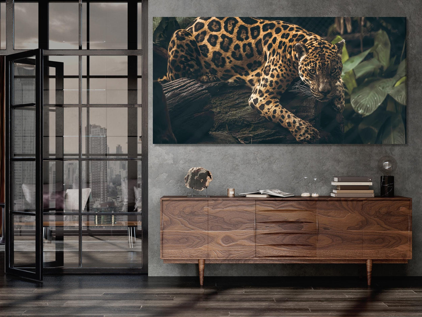 Jaguar Wall Art - Panthera Onca Canvas estampado, obra de arte de vida silvestre de la jungla de gran tamaño, estampado de bellas artes de gato salvaje, decoración de pared de fotografía de vida silvestre