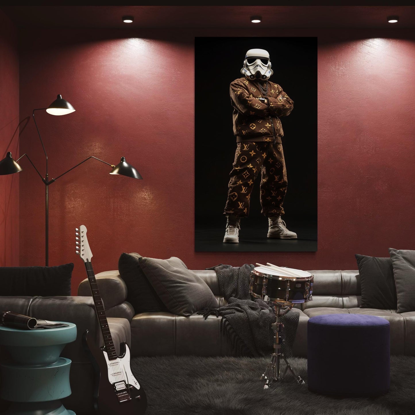 Stormtrooper Canvas Art - Sci-Fi Hip Hop Canvas Print, Luxury Streetwear Wall Art, Man Cave Decor, Modern Pop Culture Artwork, Gift for Him