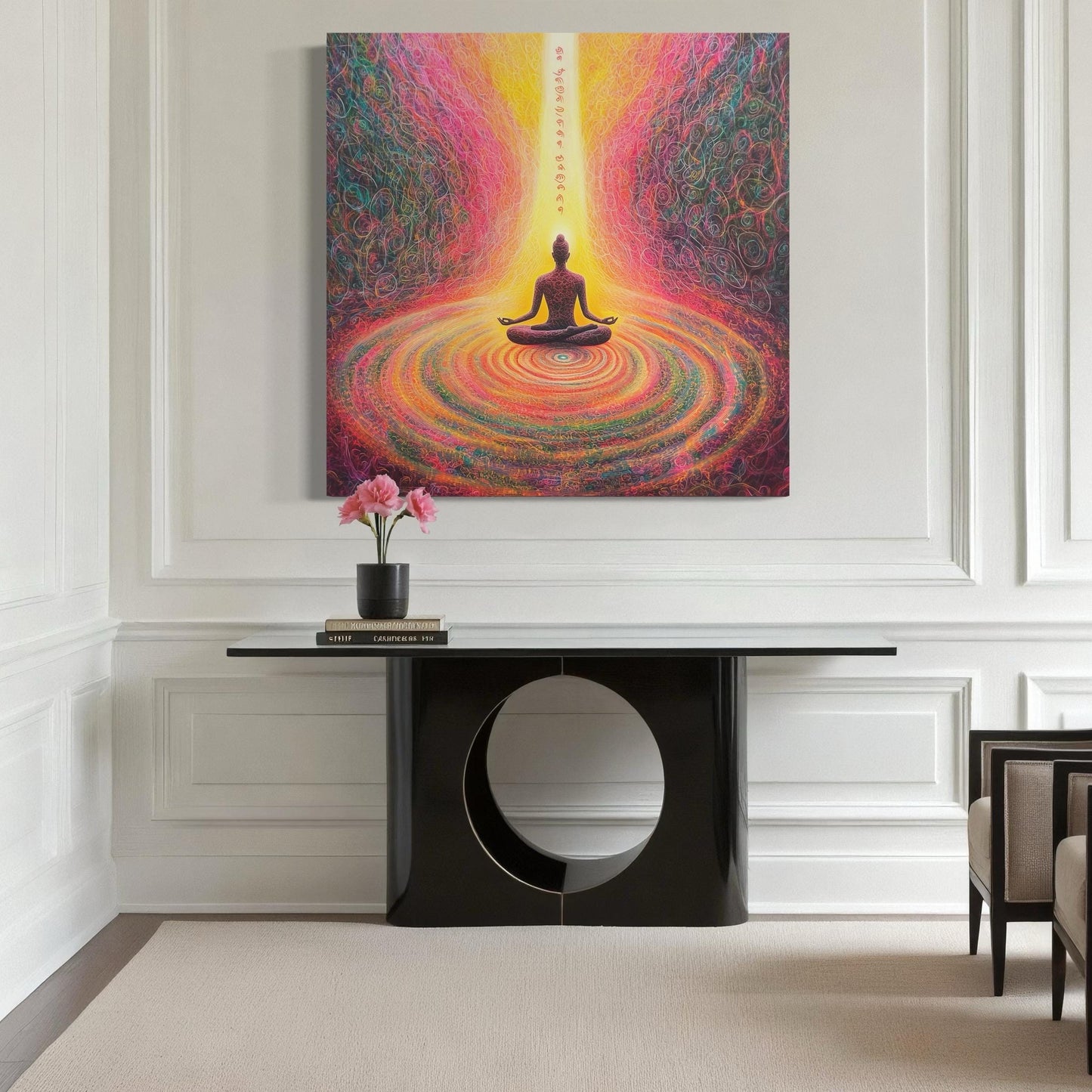 Meditation Wall Art - Chakra Energy Canvas Art, Vibrant Spiritual Wall Decor, Zen Wall Art, Yoga Art Print, Modern Wall Art for Spa Decor