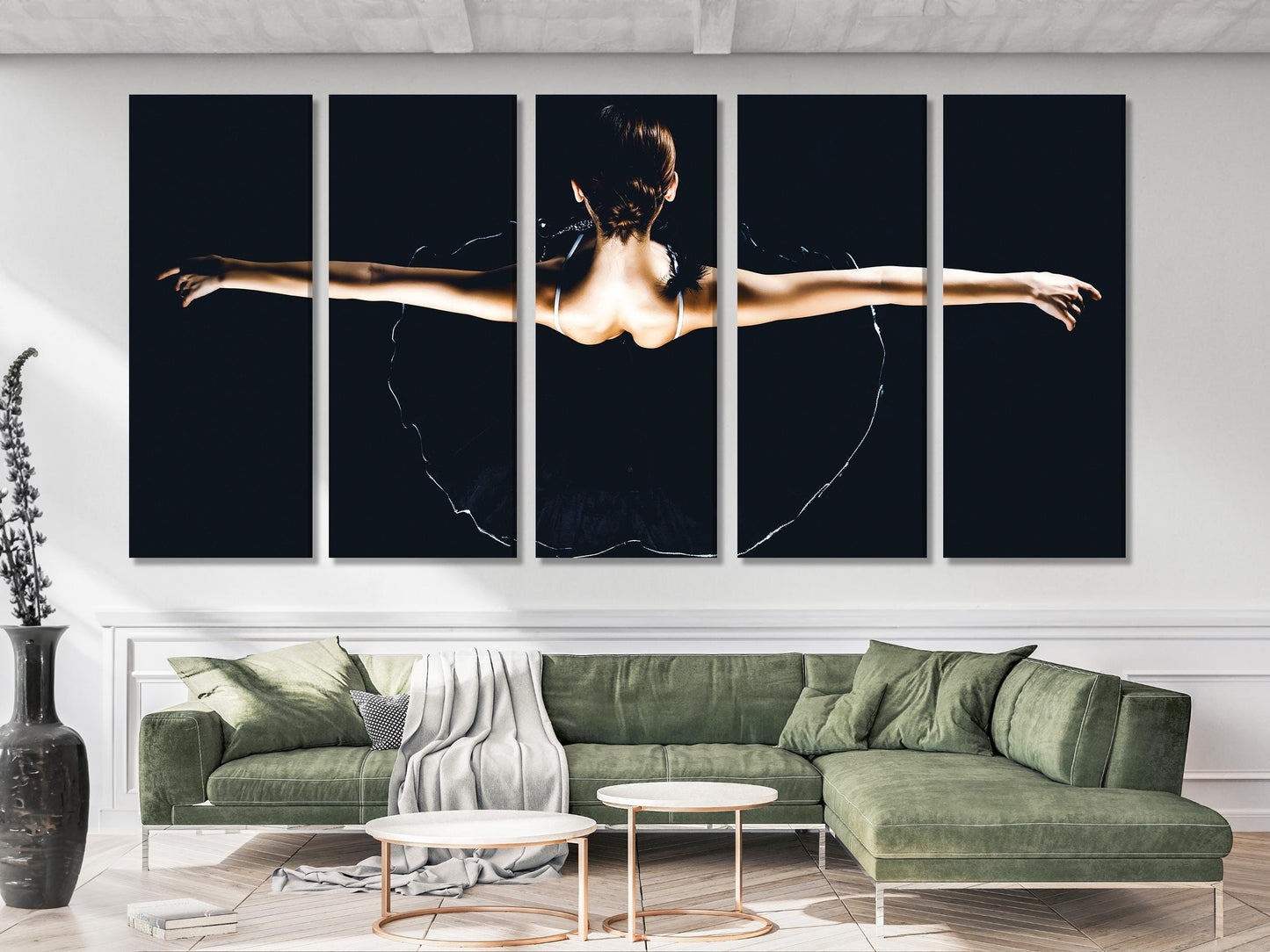 Ballerina Canvas Art - Girl Dance Wall Art, Ballet Artwork, Modern Ballet Gift Idea, Ballerina Canvas Art Print for Dance School Wall Decor