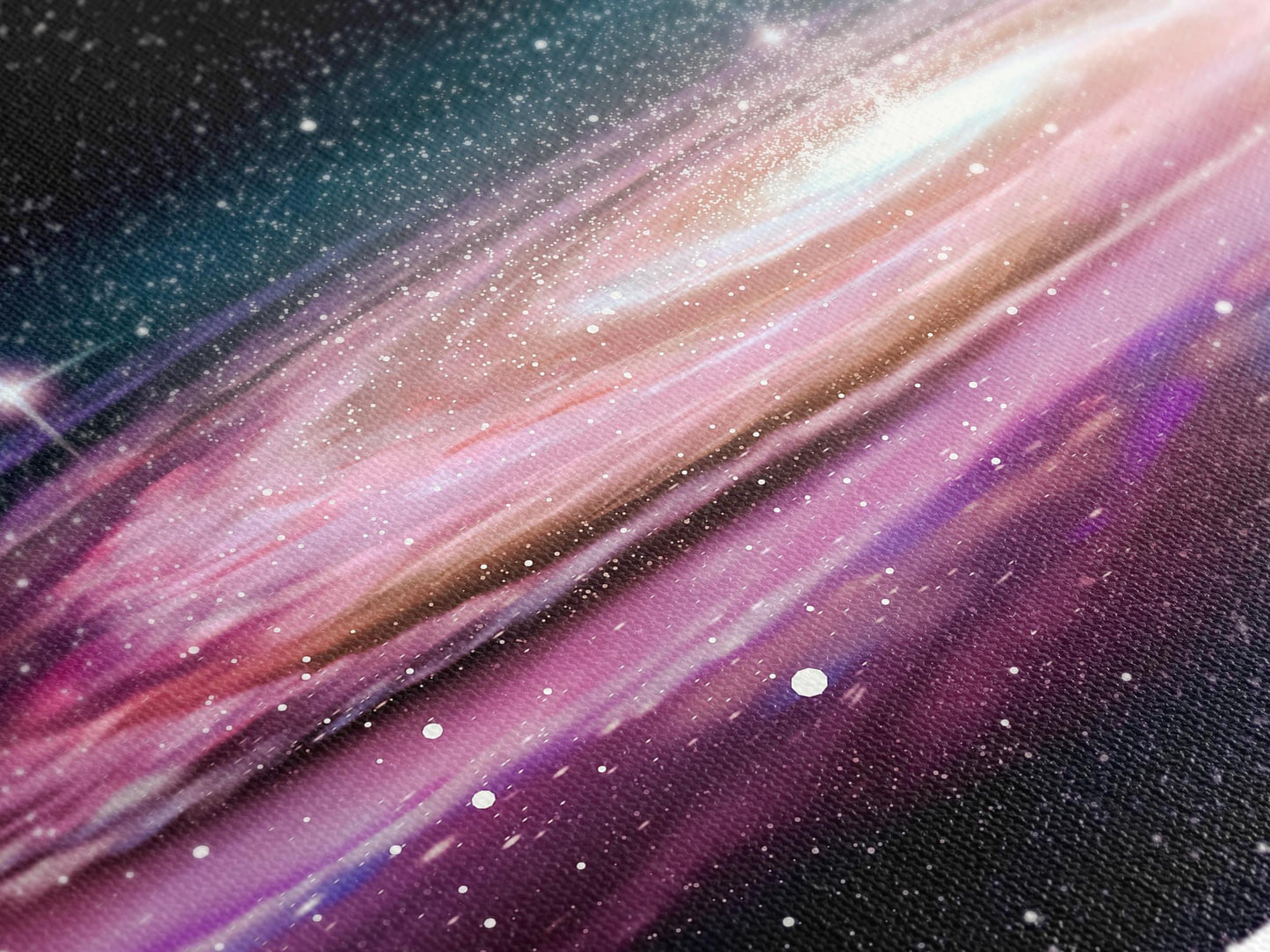 Milky Way Galaxy Canvas Print, Large Space Wall Art, Purple Cosmic Nebula Decor, Starry Night Sky Artwork, Universe Galaxy Scene