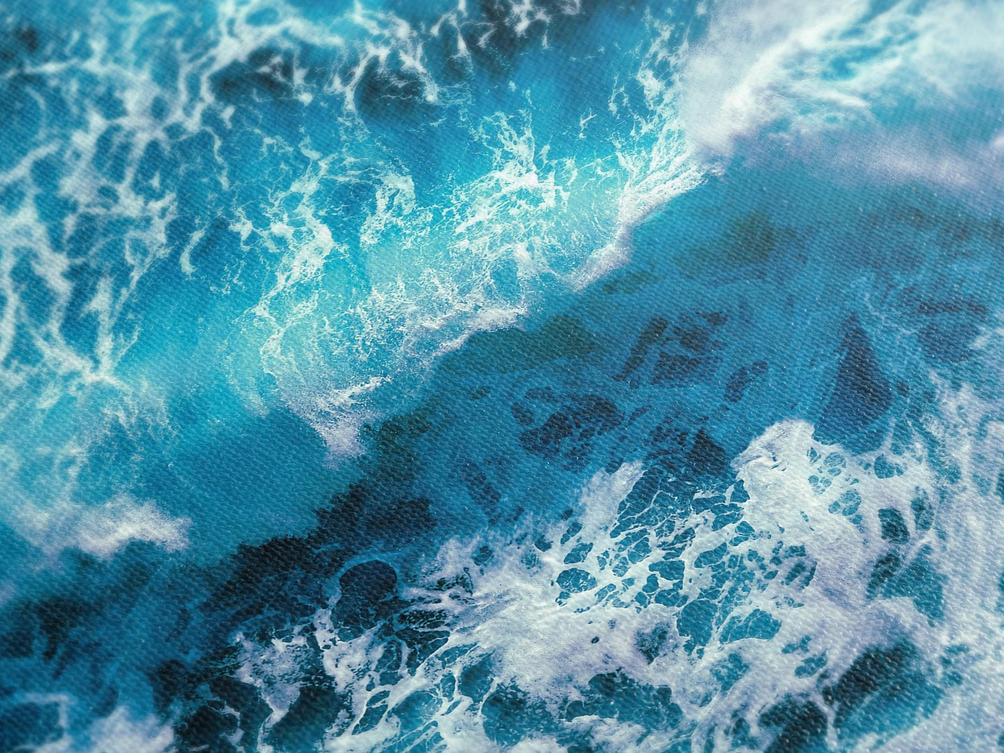 Majestic wave artwork featuring foaming crests and rolling currents, crafted into a striking canvas print painting that enhances modern beach décor with an energizing coastal vibe.
