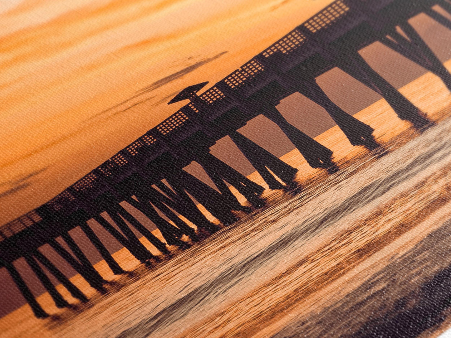 Jacksonville Wall Art - Fishing Pier Canvas Print, Large Coastal Wall Art, Sunset Ocean Artwork, Modern Beach Art Print, Sunrise Wall Decor
