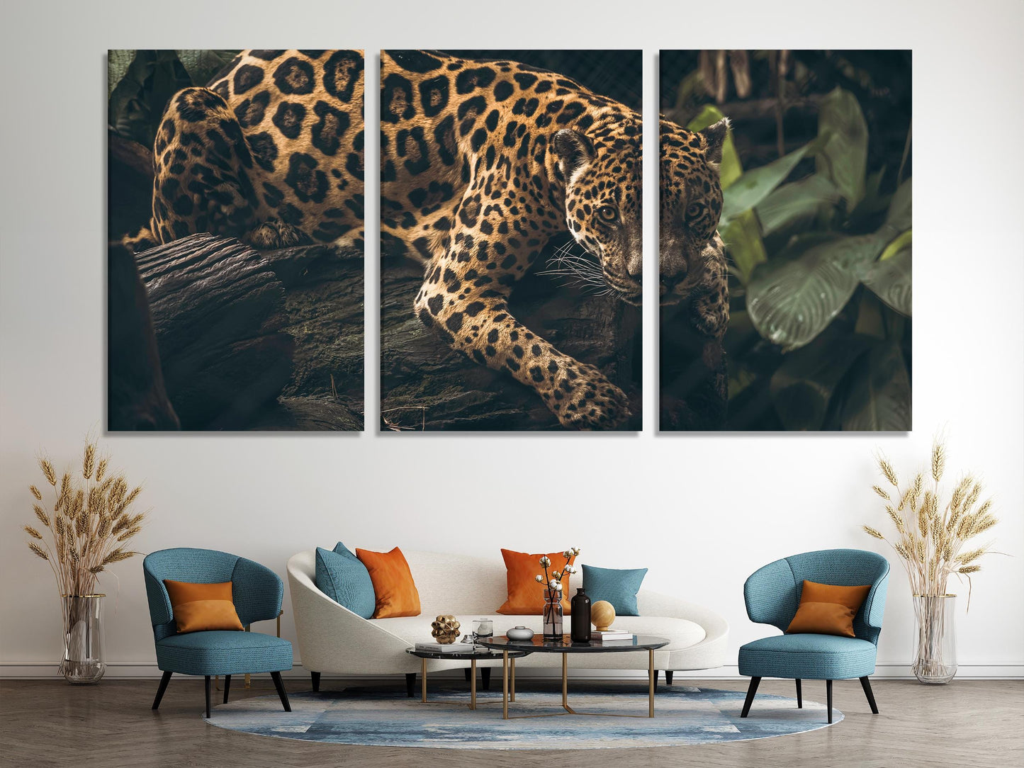 Jaguar Wall Art - Panthera Onca Canvas estampado, obra de arte de vida silvestre de la jungla de gran tamaño, estampado de bellas artes de gato salvaje, decoración de pared de fotografía de vida silvestre