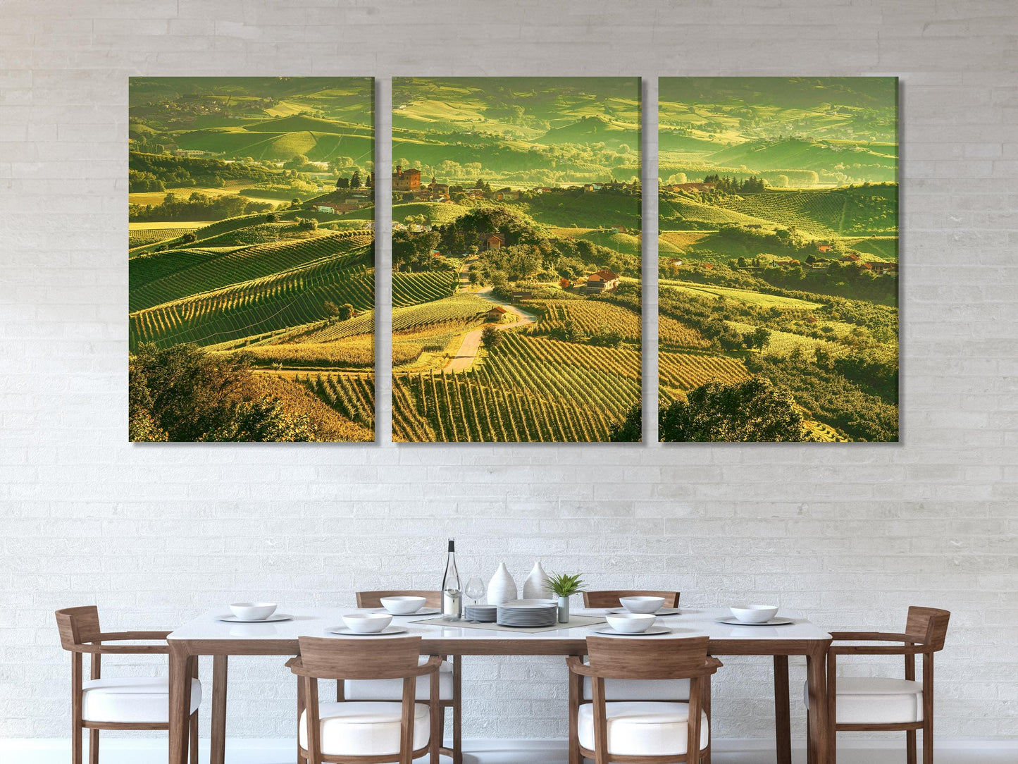 Langhe Vineyards Canvas Art, Grinzane Cavour Wall Print, Italian Countryside Landscape, Piedmont Vineyard Decor, Italy Wine Country Wall Art