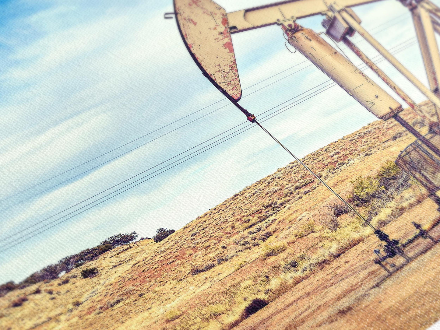 Large Oil Pump Jack Canvas Print, Industrial Landscape Wall Art, Large Oilfield Machinery Artwork, Texas Desert Canvas Art for Office Decor