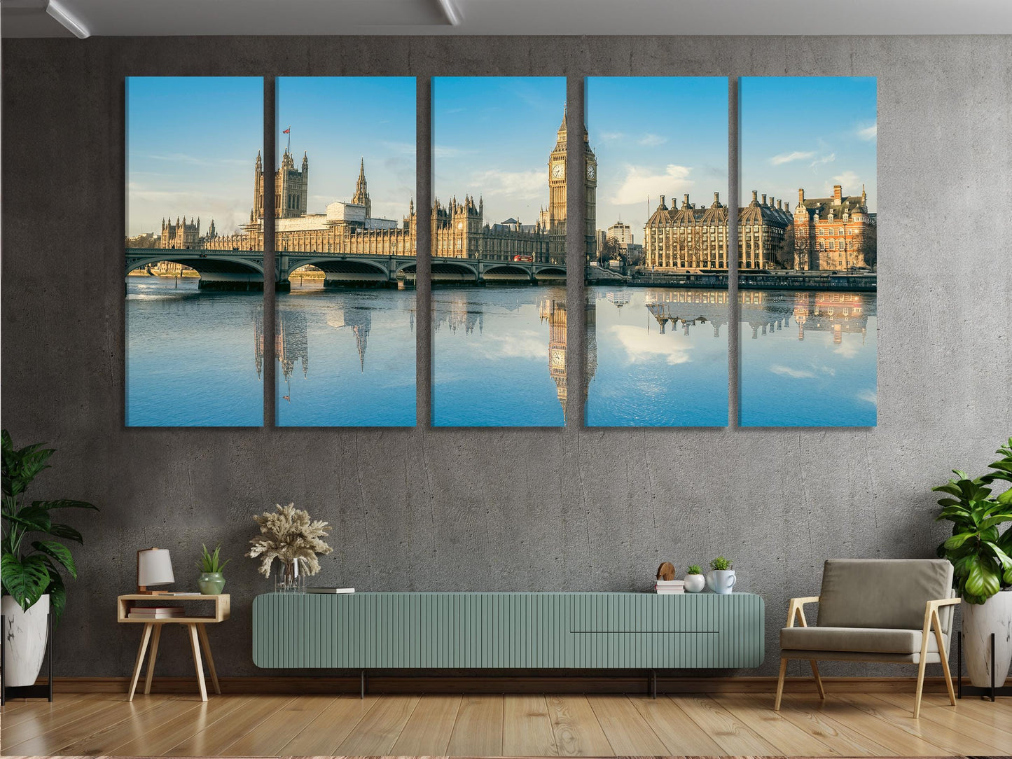 Big Ben Canvas Art - London Wall Art, Westminster Palace over River Thames Canvas Print, London Cityscape, London Wall Art, London Art Print