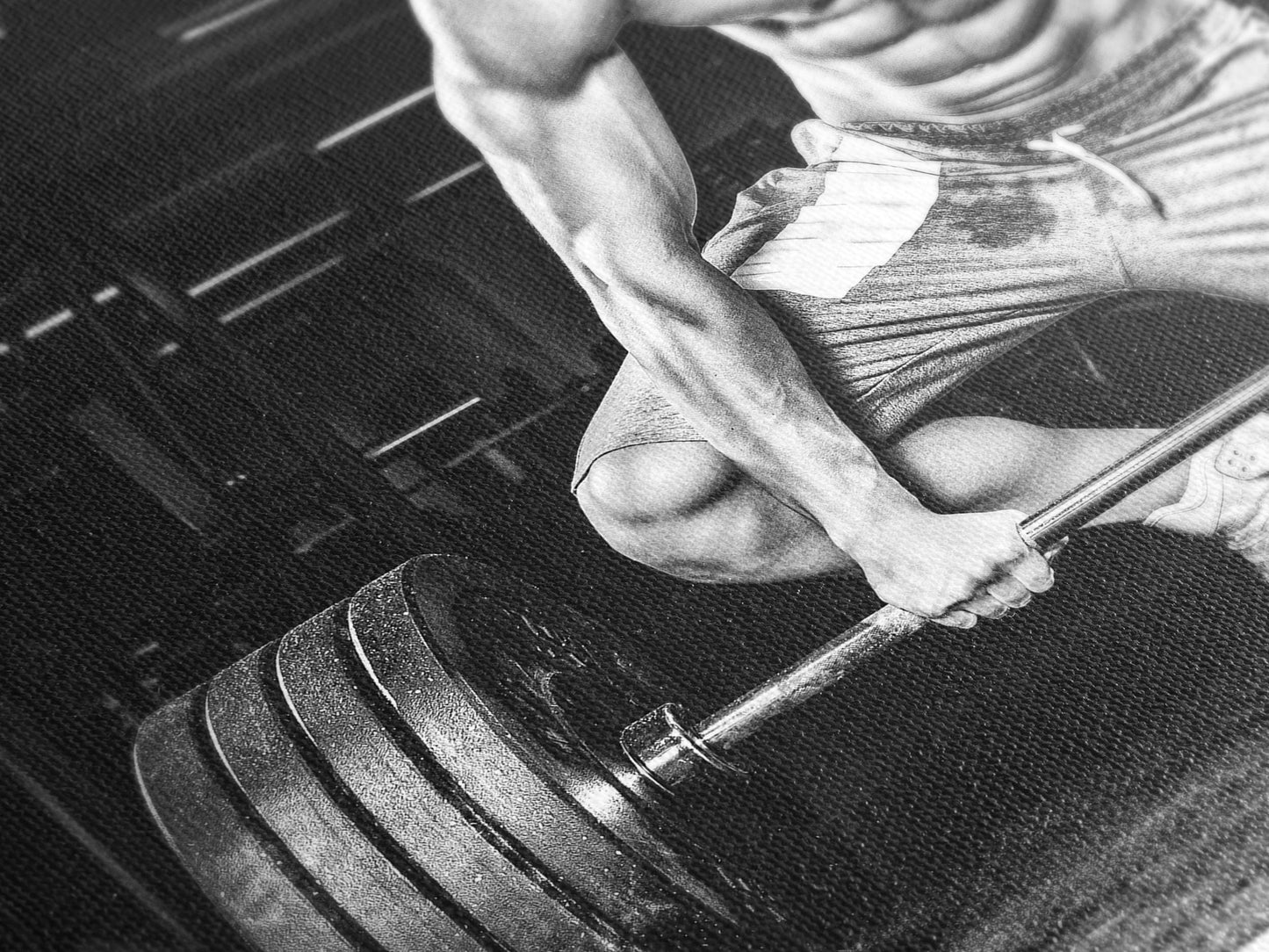 Modern Gym Wall Art - Gym Wall Decor, Powerlifting Artwork, Crossfit Poster, Fitness Canvas Print, Muscular Man Art, Weightlifting Art Print