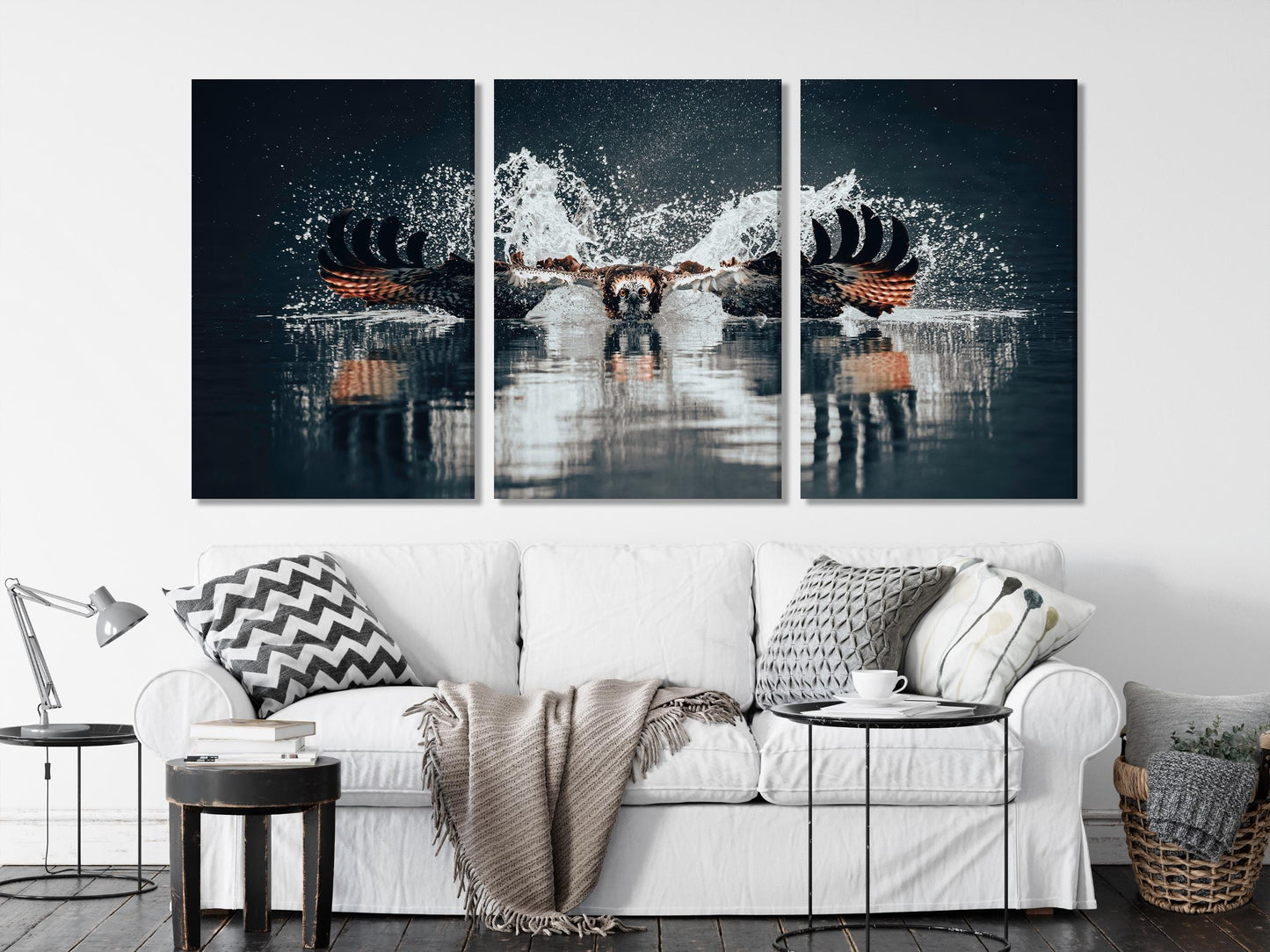 Osprey Hunting Canvas Print, Majestic Sea Hawk Wall Art, Large Wildlife Photography, Predator in Action Decor, Nature and Bird Artwork