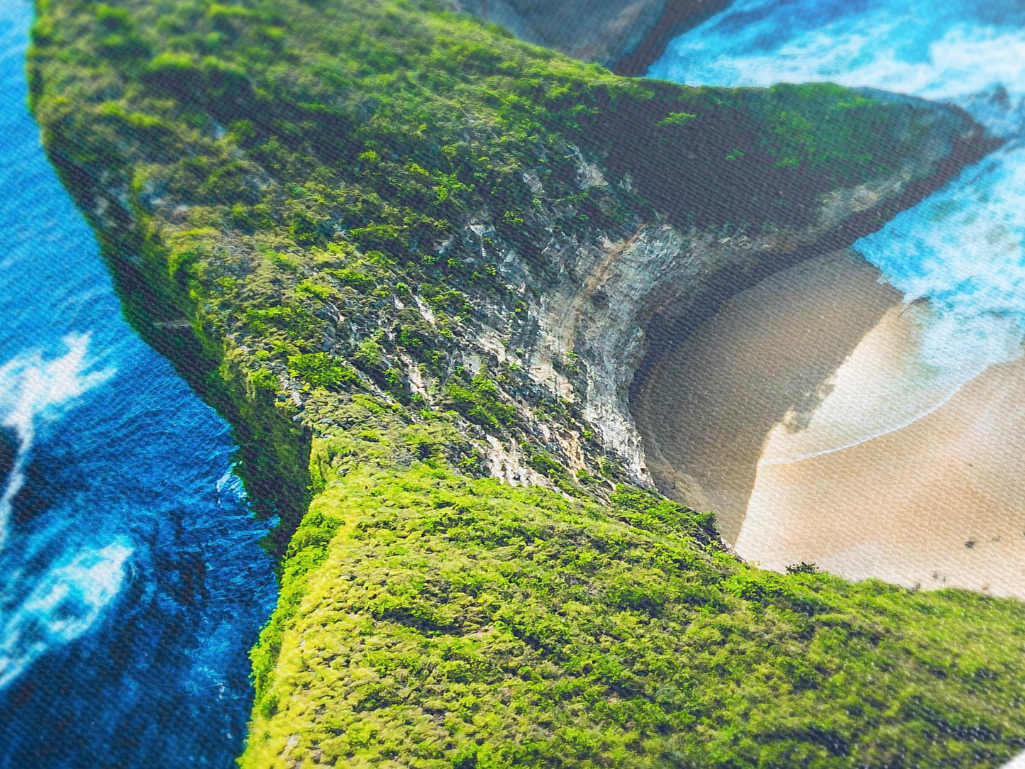 Kelingking 해변 캔버스 인쇄 해안 만타 베이 삽화 Nusa Penida Island 인쇄 발리 바다 풍경 벽 예술 열대 인테리어 장식 발리 삽화