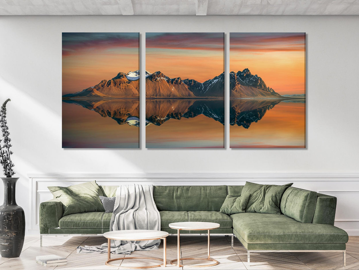 Vestrahorn Mountains Canvas Print, Iceland Sunset Wall Art, Stokksnes Landscape Artwork, Scandinavian Nature Decor, Icelandic Mountain Scene