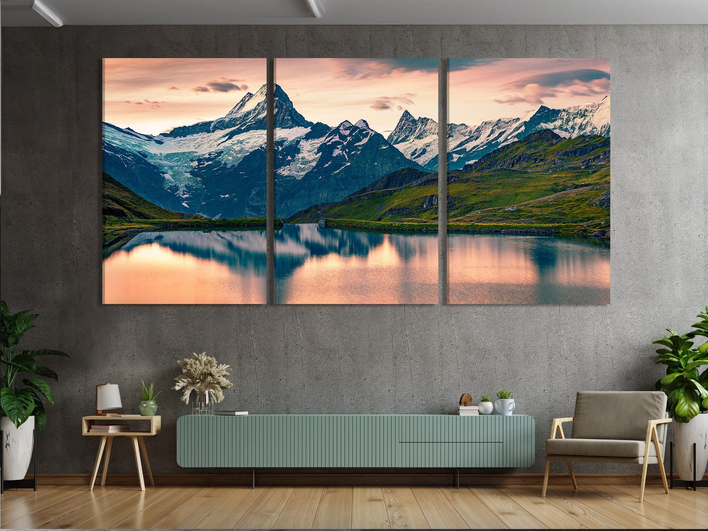 Mountain Landscape Wall Art - Large Alpine Mountain Canvas Print, Nature Wall Art, Mountain Canvas Art, Snow Covered Peak Print for Home Art