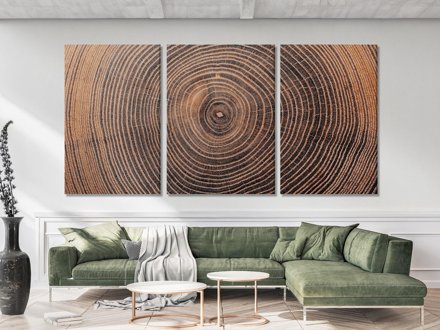Tree Ring Wall Art – Extra Large Wood Grain Canvas Print, Rustic Art Earthy Decor, Nature-Inspired Wall Art for Living Room & Office Decor