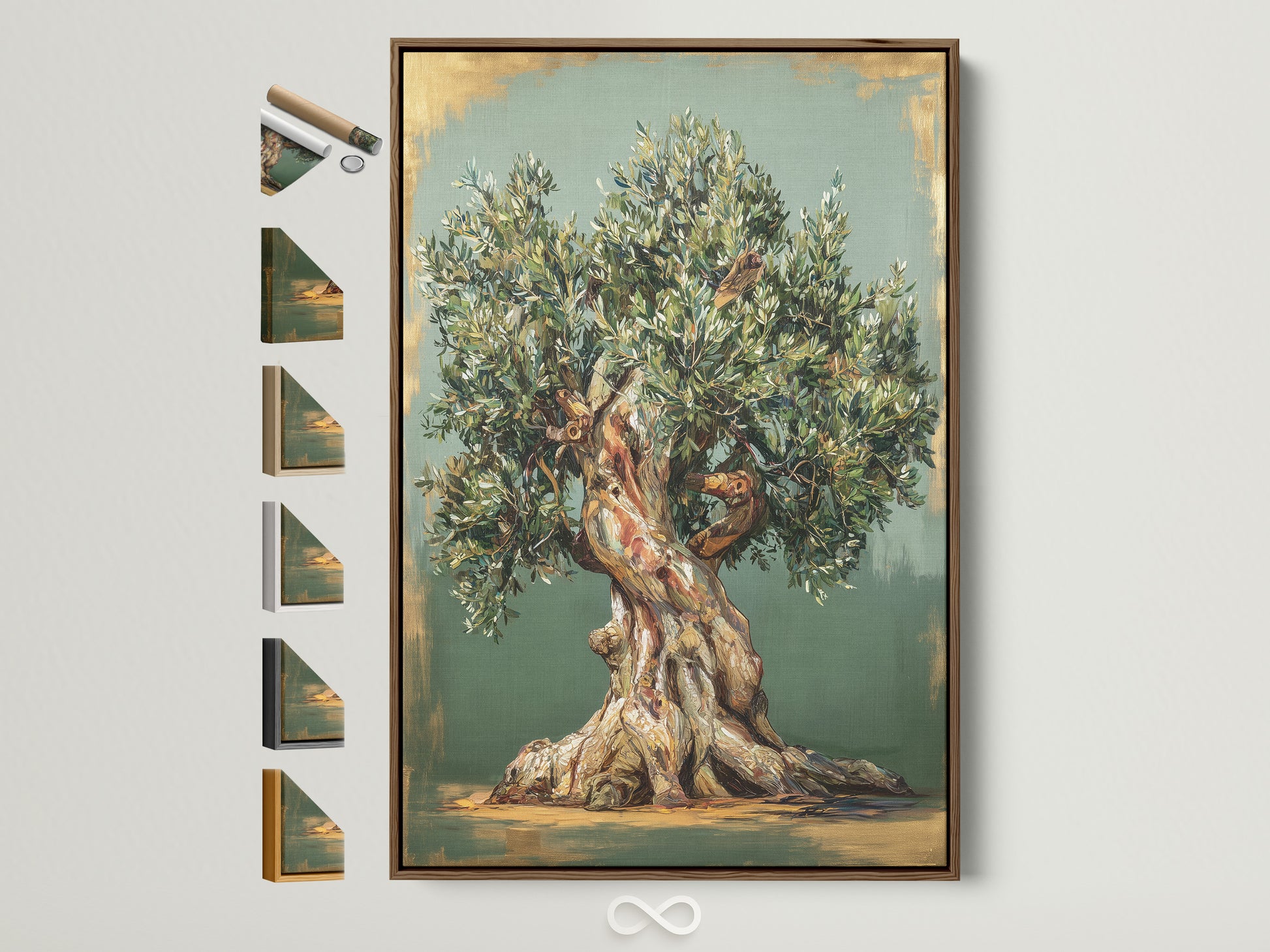 Explore framing options with this brown frame. See it alongside other available frame styles. Find the perfect frame to complement your chosen artwork. Many options ensure a seamless match.