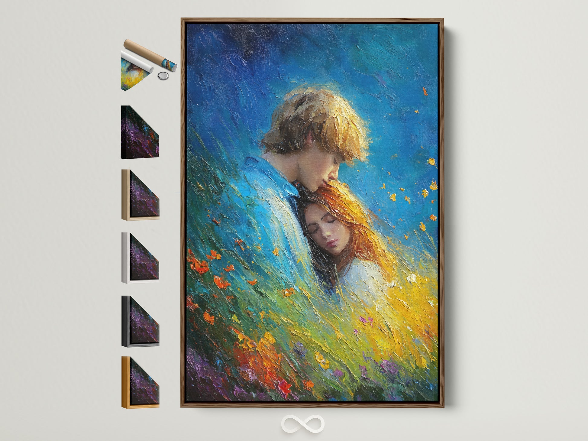 Explore our brown frame options for your cherished artwork. This image showcases a beautiful artwork piece framed in brown. Various frame styles are displayed for comparison. Find the perfect frame to complement your art. Enhance your home decor with our framing options. Enjoy a gallery-quality presentation