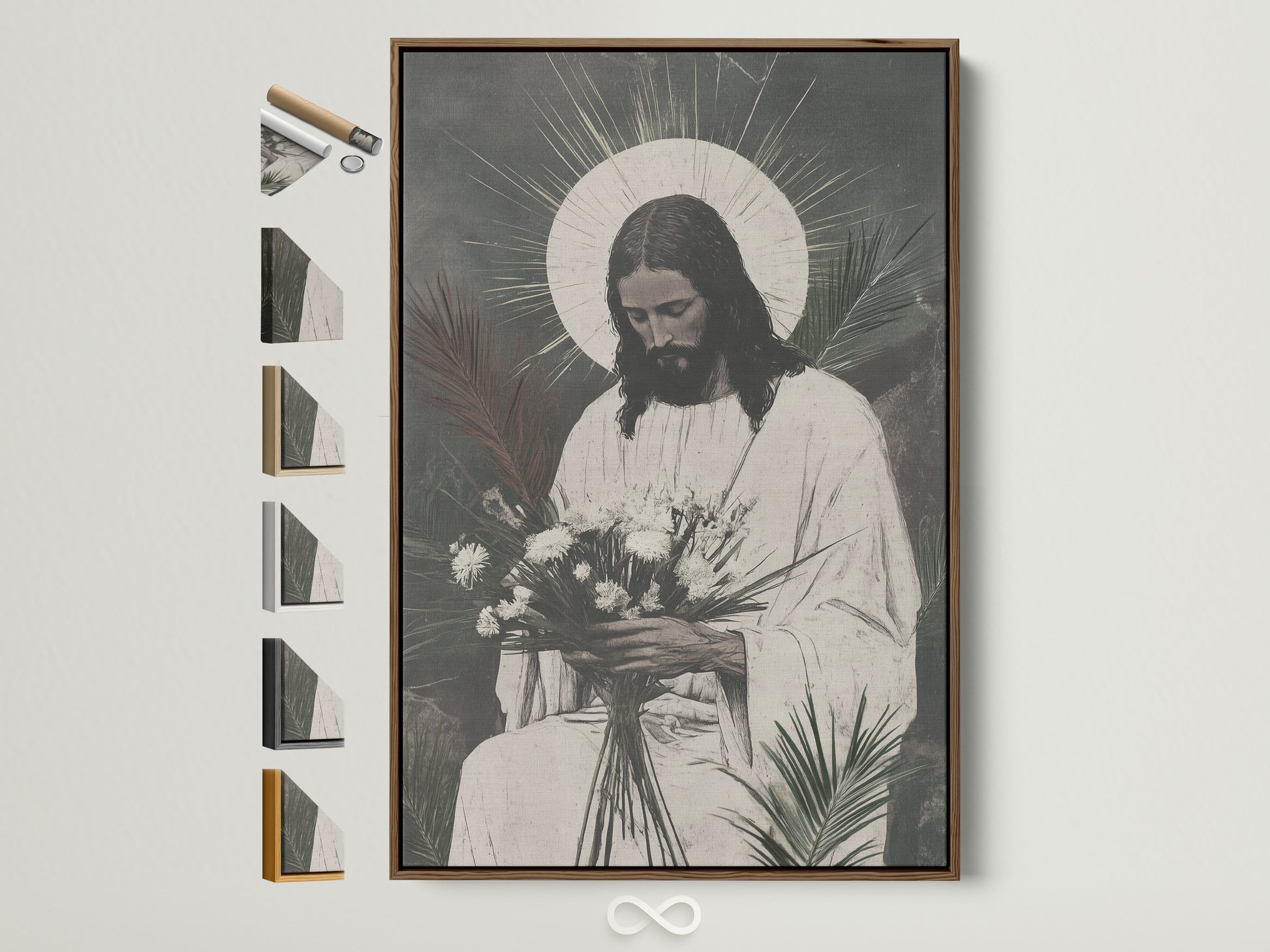 Explore framing options with this brown frame art display. See all available frame styles side by side. Enhance your artwork with our diverse range of frames. Find the perfect match for your art print today
