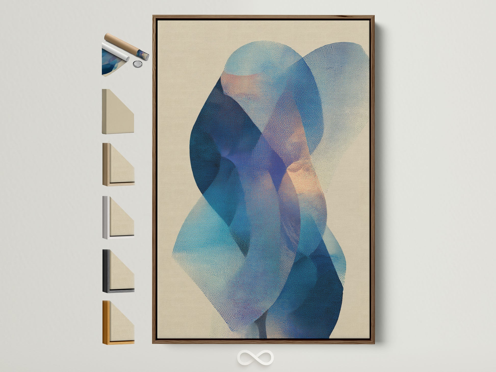 Explore our art print frame options. The brown frame is showcased alongside other available frame styles. Find the perfect frame to complement your artwork. We offer a variety of choices to match any interior decor style. Discover the ideal frame to enhance your art print today. Elevate your space with our framing solutions.