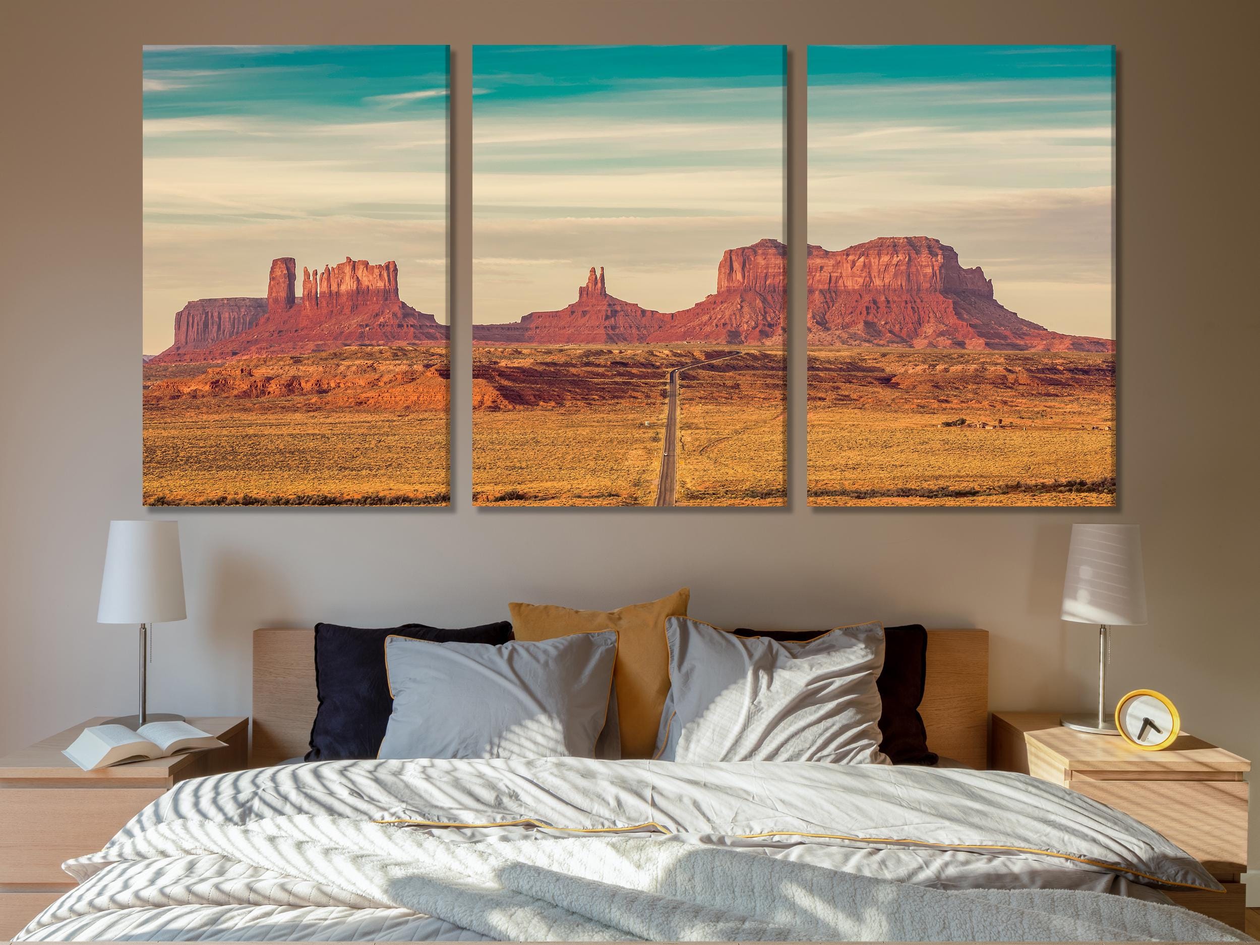 Monument Valley Canvas Print, Large Desert Landscape Wall Art, Iconic Road View Artwork, Southwest USA Art Print, XXL Monument Valley Decor