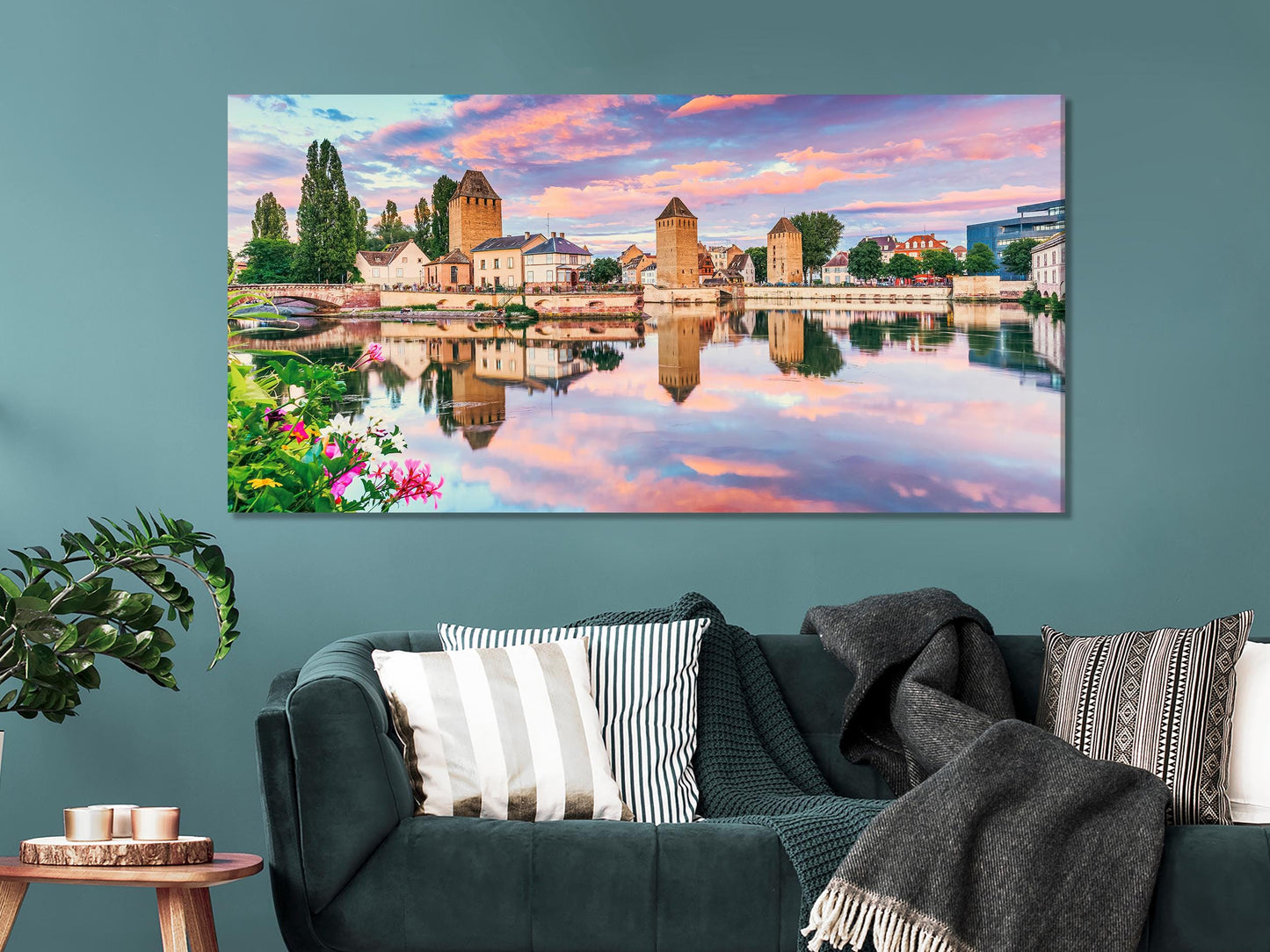 Strasbourg Art France Wall Art Sunset Cityscape Canvas Print France City Artwork European Canvas Art Historic City Landscape Canvas Print