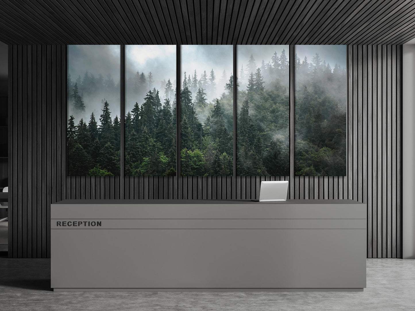 Foggy Forest Wall Art - Misty Forest Landscape Art Print for Office or Home Wall Decor - Nature-Inspired Wall Art, Foggy Pine Trees Wall Art