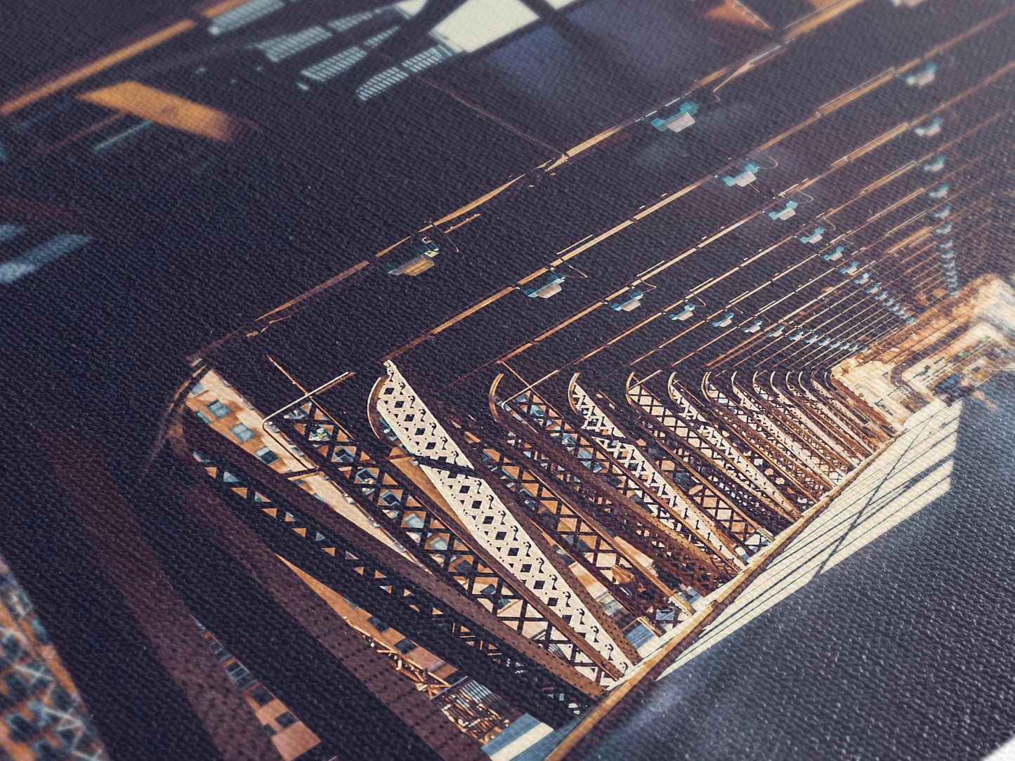 Urban Chicago Bridge Canvas Print, Large Urban Office Wall Art, Industrial Architecture Artwork, Modern Urban Art Print, Chicago Wall Decor