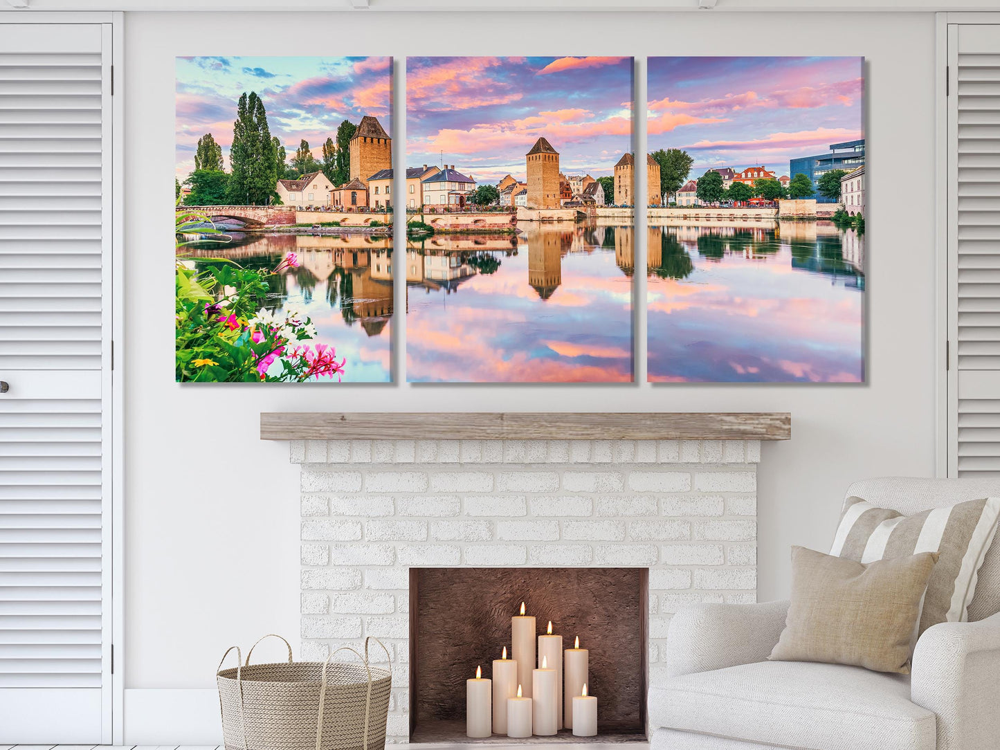 Strasbourg Art France Wall Art Sunset Cityscape Canvas Print France City Artwork European Canvas Art Historic City Landscape Canvas Print