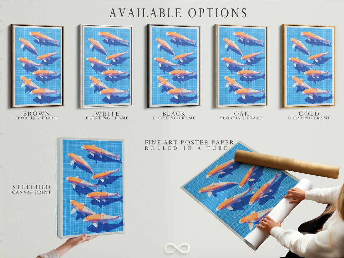 Product Spotlight: Koi Fish Canvas Art Print — Modern Japanese Wall Decor in Blue & Orange