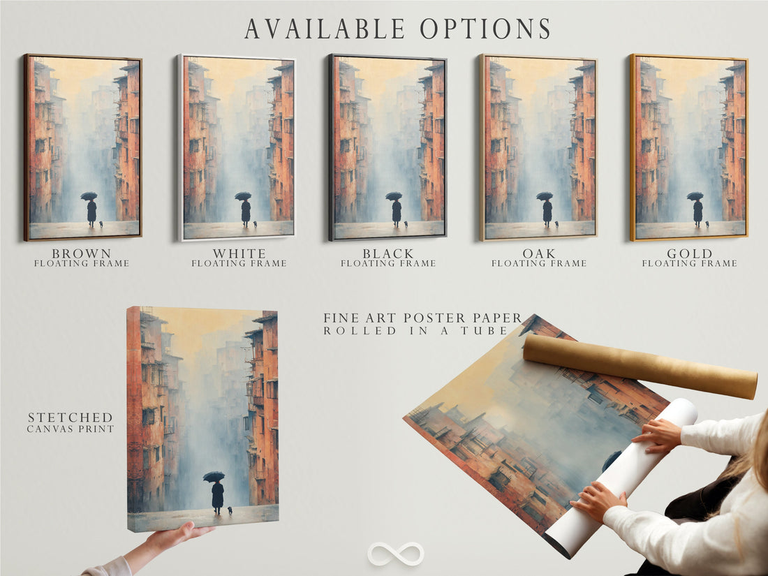 Taupe Cityscape Canvas Print: A Soft-Focus Urban Moment for Neutral Interiors & Modern Homes