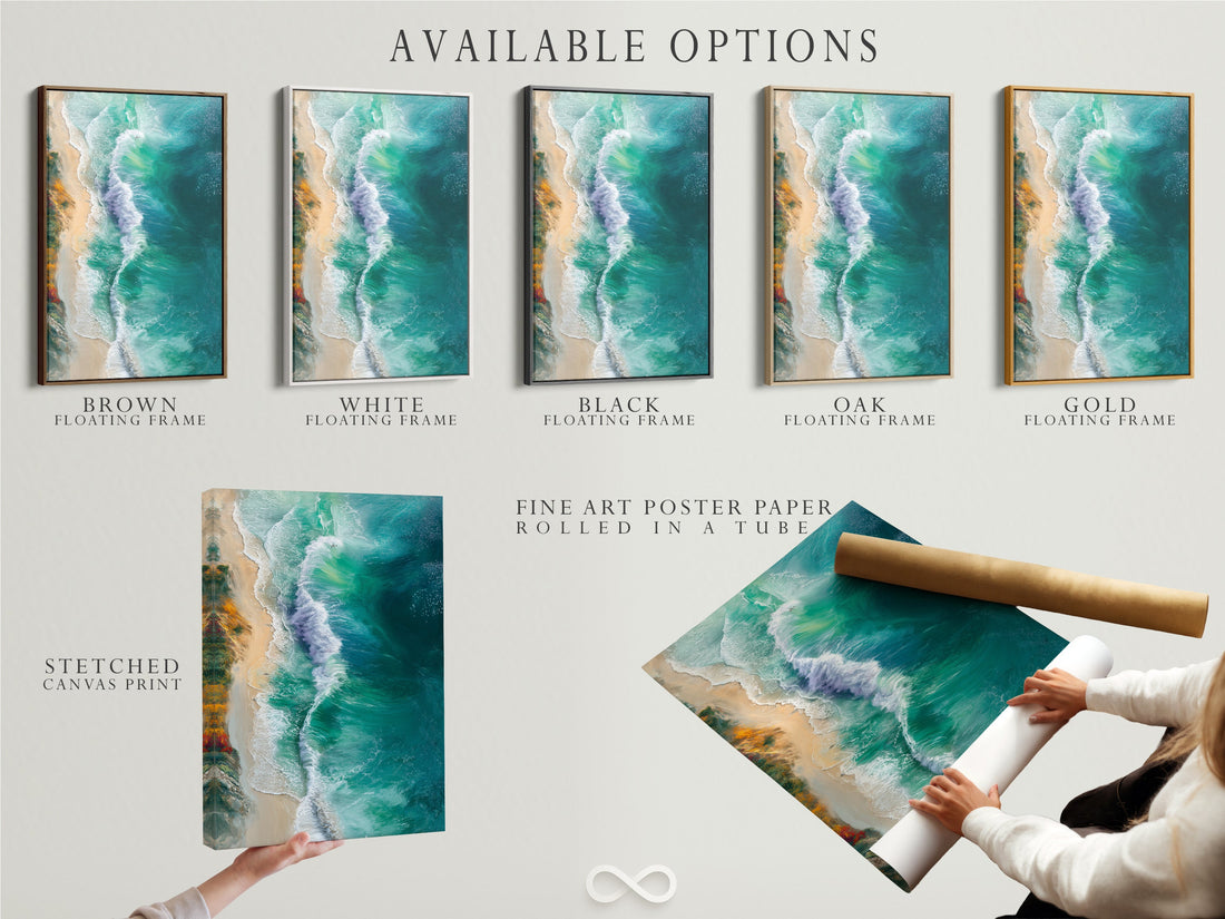 Product Spotlight: Ocean Waves Canvas Print — Coastal Beach Wall Art (Turquoise & Teal Aerial Photography)
