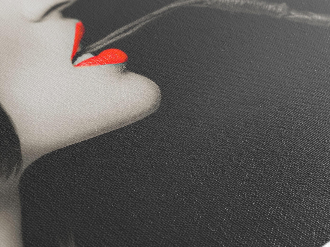 Product Spotlight: Elegant BDSM Art Print — Bold Red Lips & Whip Canvas for Boudoir Decor