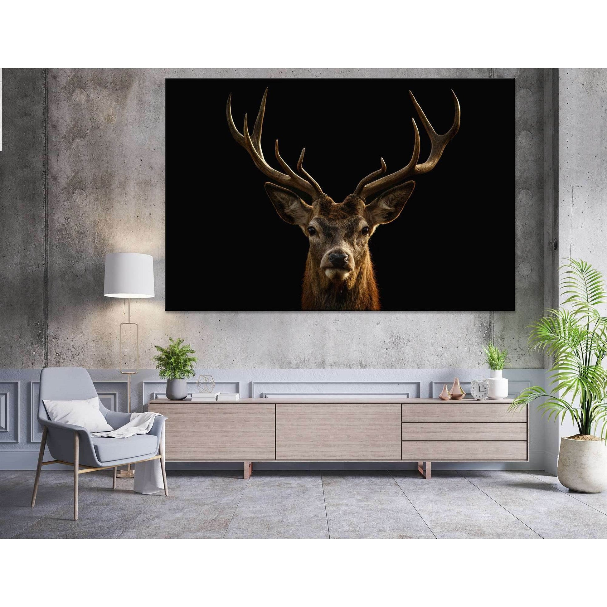 Red deer portrait on black background №04139 Ready to Hang Canvas PrintCanvas art arrives ready to hang, with hanging accessories included and no additional framing required. Every canvas print is hand-crafted, made on-demand at our workshop and expertly