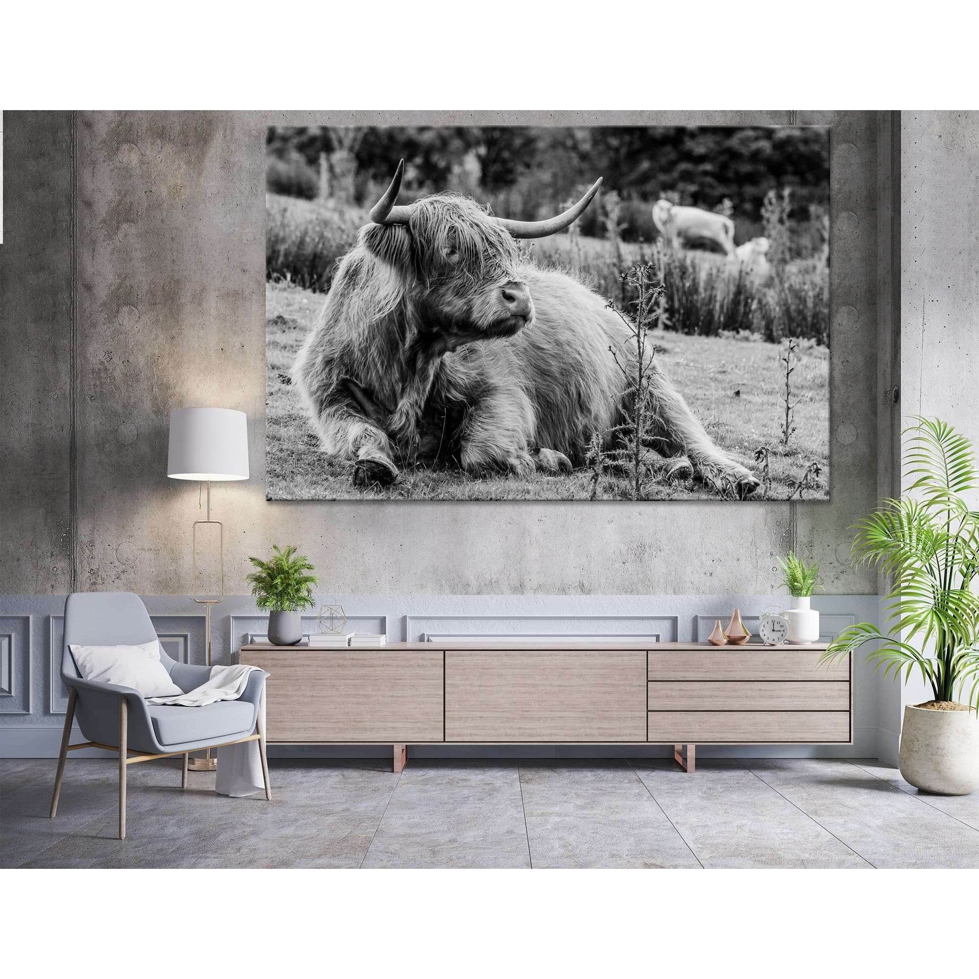 Black & White Highland Cow №04130 Ready to Hang Canvas PrintCanvas art arrives ready to hang, with hanging accessories included and no additional framing required. Every canvas print is hand-crafted, made on-demand at our workshop and expertly stretched a