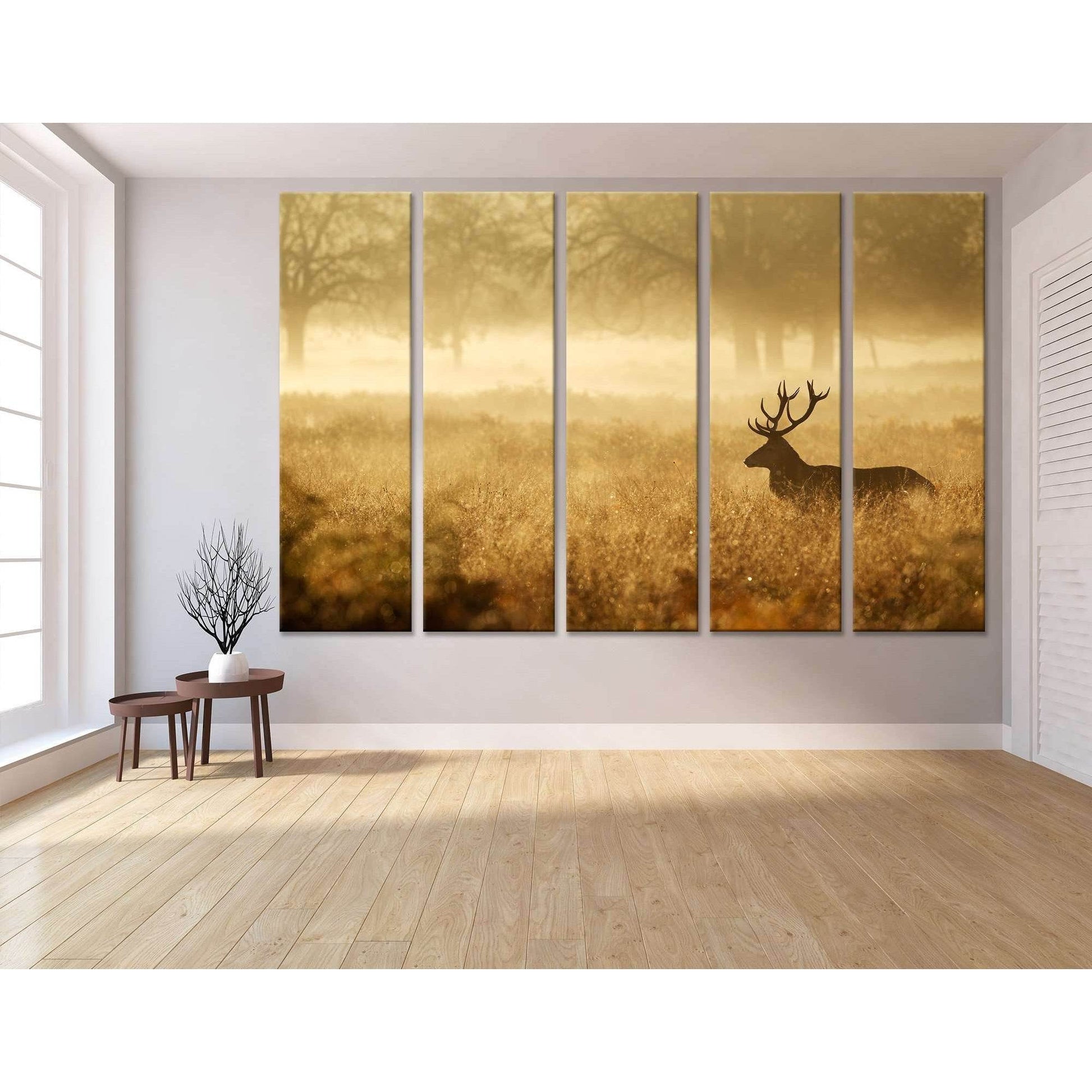 Silhouette of a red deer stag in the mist №04140 Ready to Hang Canvas PrintCanvas art arrives ready to hang, with hanging accessories included and no additional framing required. Every canvas print is hand-crafted, made on-demand at our workshop and exper