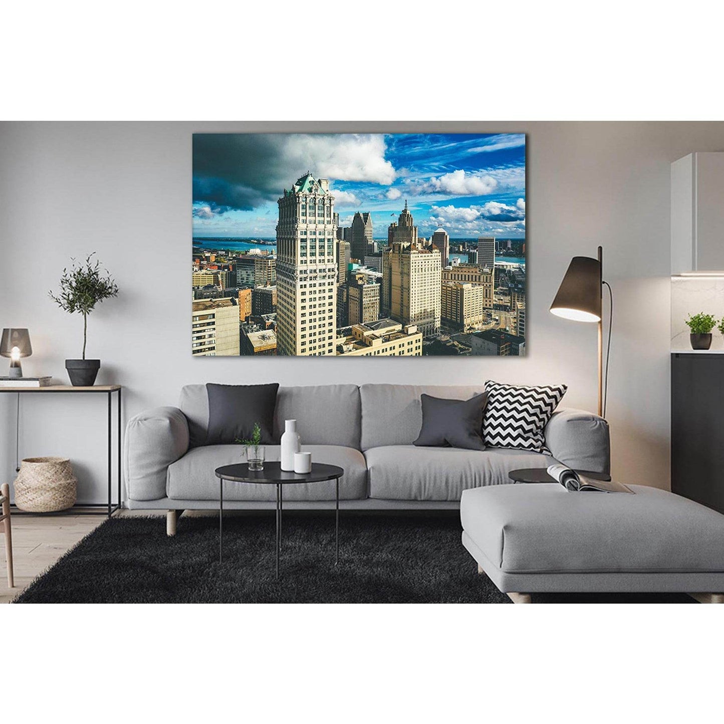 Cityscape Of Detroit №SL362 Ready to Hang Canvas PrintCanvas art arrives ready to hang, with hanging accessories included and no additional framing required. Every canvas print is hand-crafted, made on-demand at our workshop and expertly stretched around