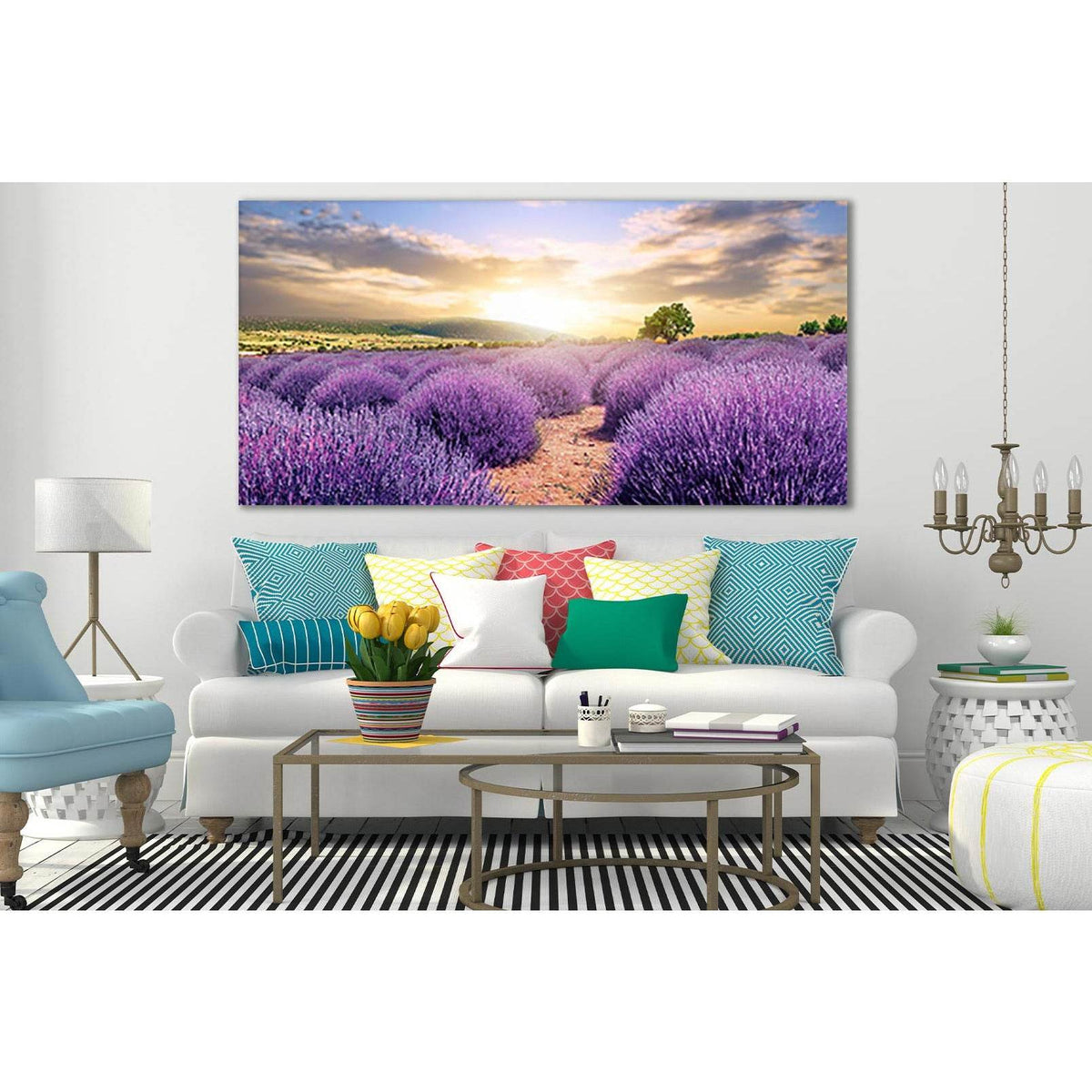 Lavender Field At Sunset №SL669 Ready to Hang Canvas PrintCanvas art arrives ready to hang, with hanging accessories included and no additional framing required. Every canvas print is hand-crafted, made on-demand at our workshop and expertly stretched aro