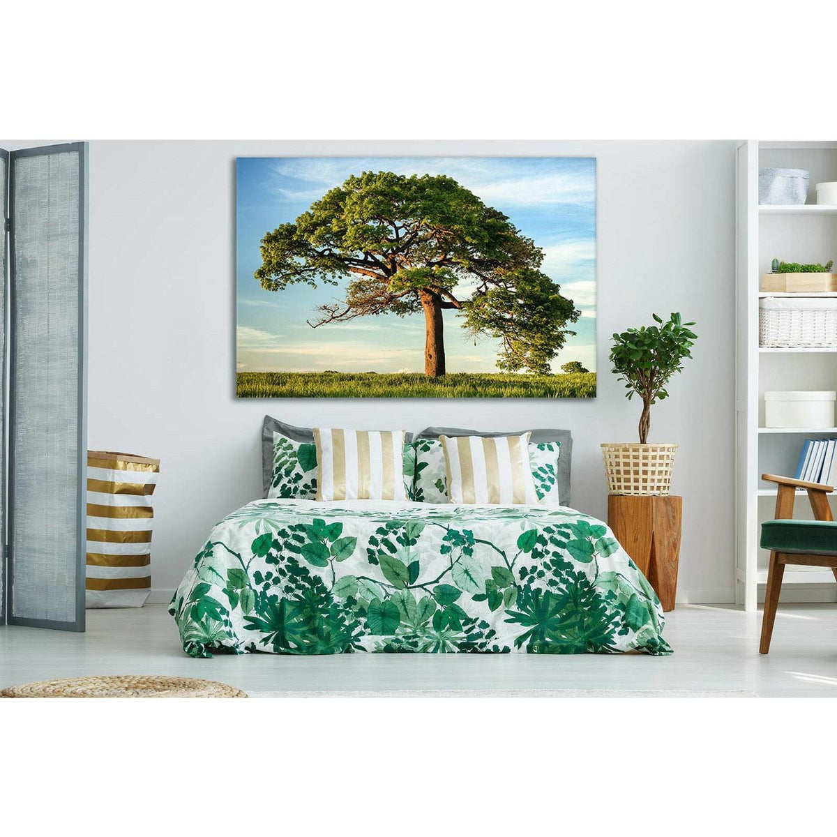Green Tree Under Blue Sky №SL515 Ready to Hang Canvas PrintCanvas art arrives ready to hang, with hanging accessories included and no additional framing required. Every canvas print is hand-crafted, made on-demand at our workshop and expertly stretched ar