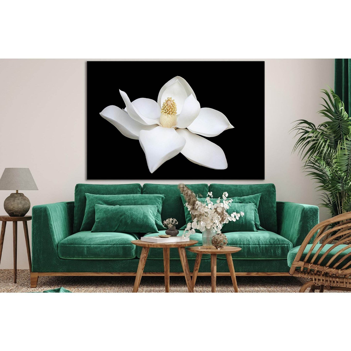 Magnolia On A Black Background №SL688 Ready to Hang Canvas PrintCanvas art arrives ready to hang, with hanging accessories included and no additional framing required. Every canvas print is hand-crafted, made on-demand at our workshop and expertly stretch