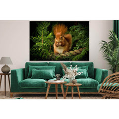 Red Squirrel In Pine Needles №SL1014 Ready to Hang Canvas PrintCanvas art arrives ready to hang, with hanging accessories included and no additional framing required. Every canvas print is hand-crafted, made on-demand at our workshop and expertly stretche