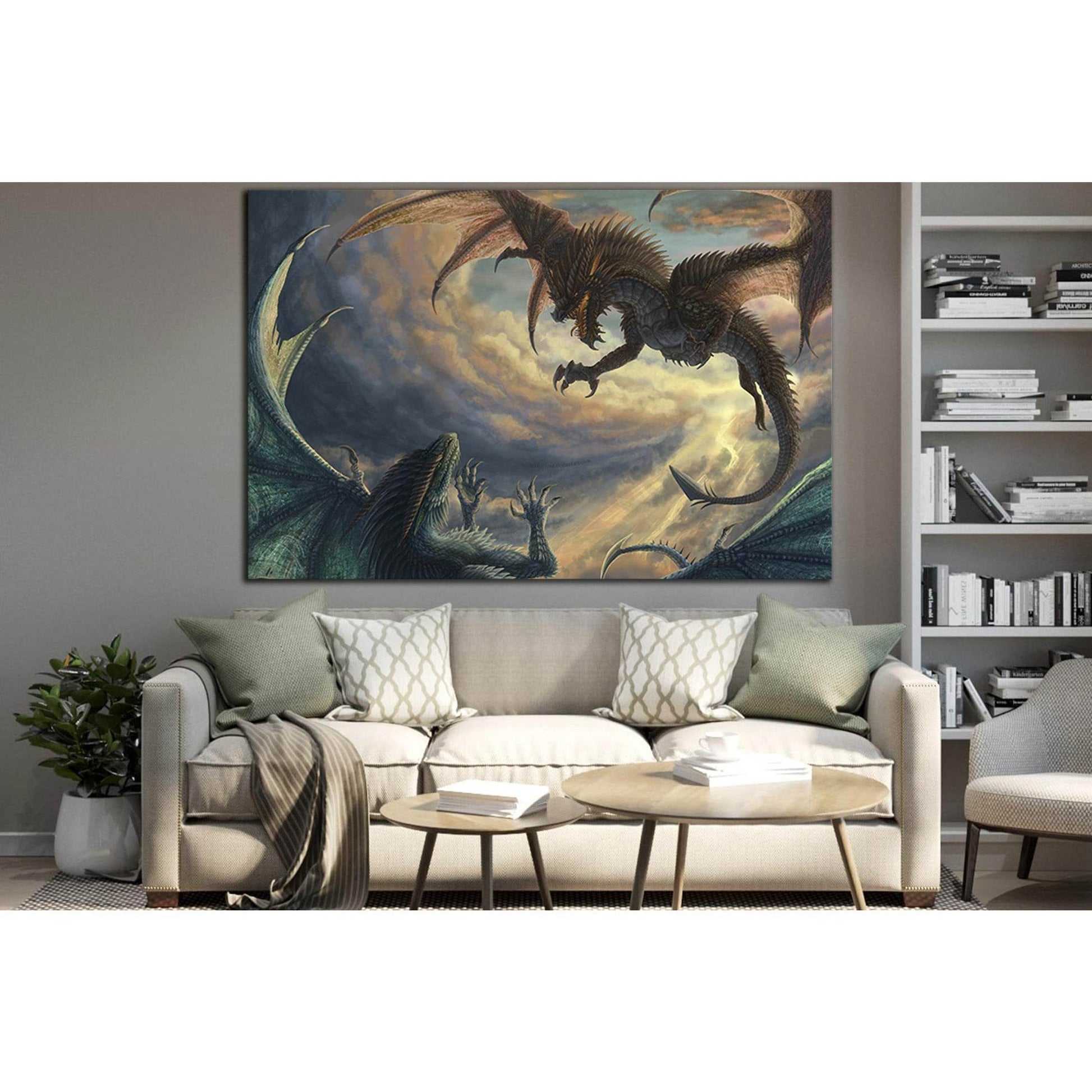 Battle Dragons №SL1270 Ready to Hang Canvas PrintCanvas art arrives ready to hang, with hanging accessories included and no additional framing required. Every canvas print is hand-crafted, made on-demand at our workshop and expertly stretched around 100%