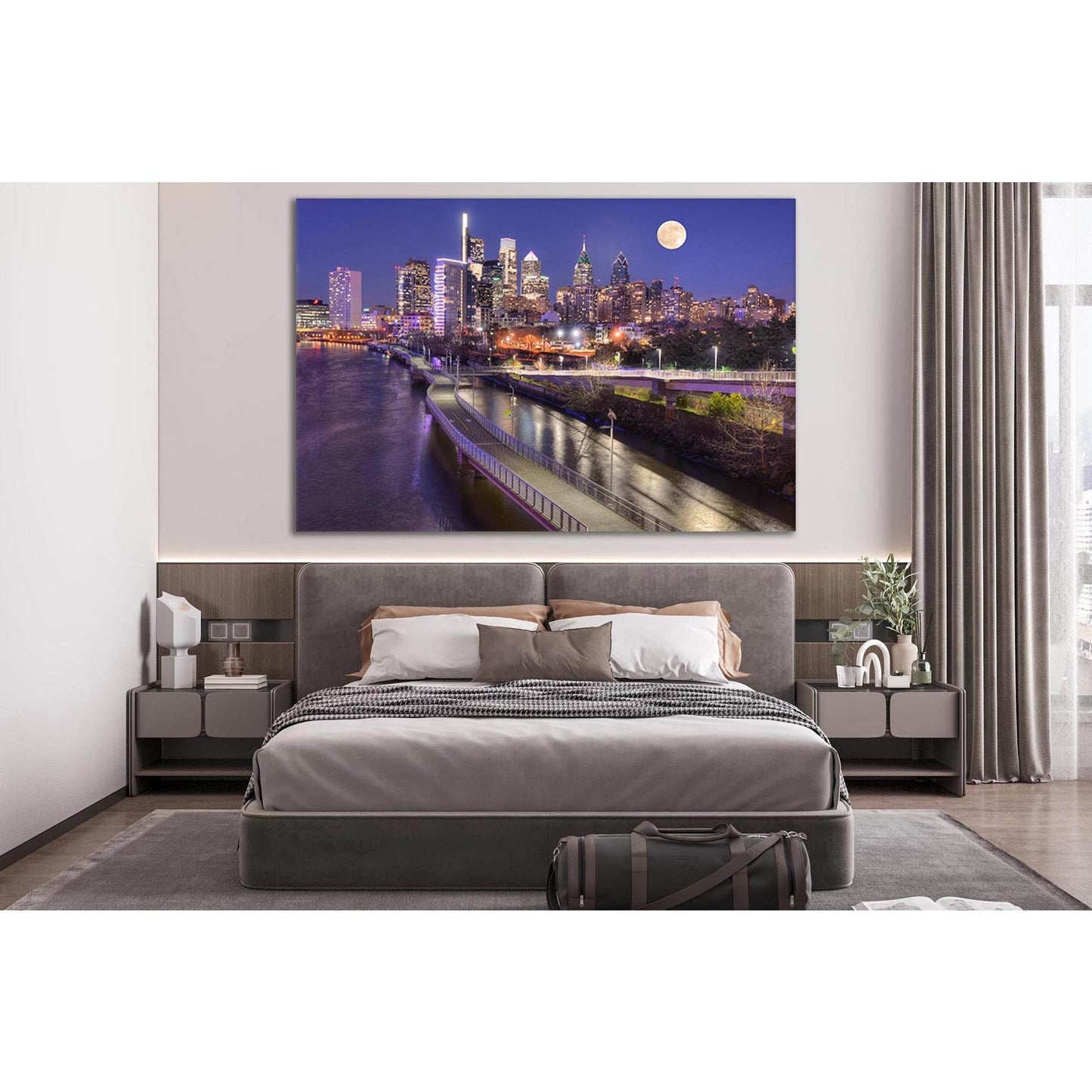 USA Philadelphia Night №SL311 Ready to Hang Canvas PrintCanvas art arrives ready to hang, with hanging accessories included and no additional framing required. Every canvas print is hand-crafted, made on-demand at our workshop and expertly stretched aroun