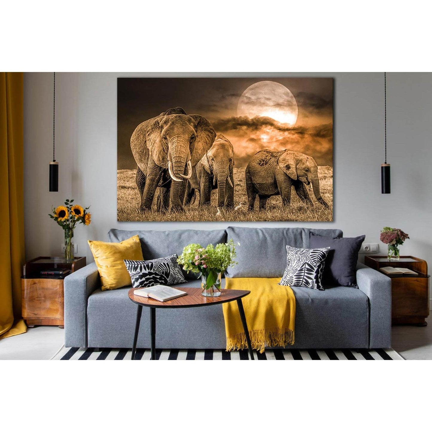 Savannah And Three Elephants №SL1553 Ready to Hang Canvas PrintCanvas art arrives ready to hang, with hanging accessories included and no additional framing required. Every canvas print is hand-crafted, made on-demand at our workshop and expertly stretche