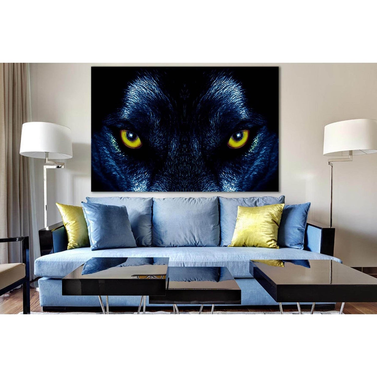 Black Wolf Gaze №SL1536 Ready to Hang Canvas PrintCanvas art arrives ready to hang, with hanging accessories included and no additional framing required. Every canvas print is hand-crafted, made on-demand at our workshop and expertly stretched around 100%