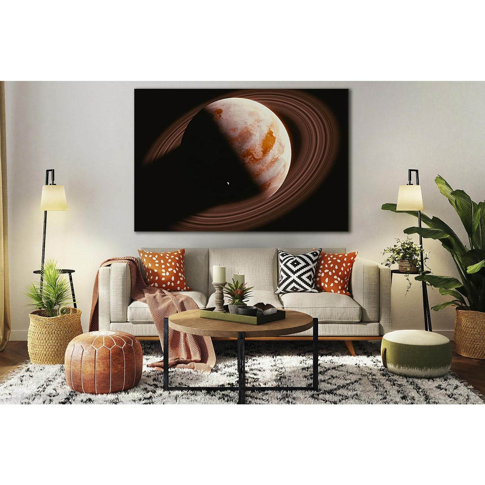 Saturn And Its Satellite №SL419 Ready to Hang Canvas PrintCanvas art arrives ready to hang, with hanging accessories included and no additional framing required. Every canvas print is hand-crafted, made on-demand at our workshop and expertly stretched aro