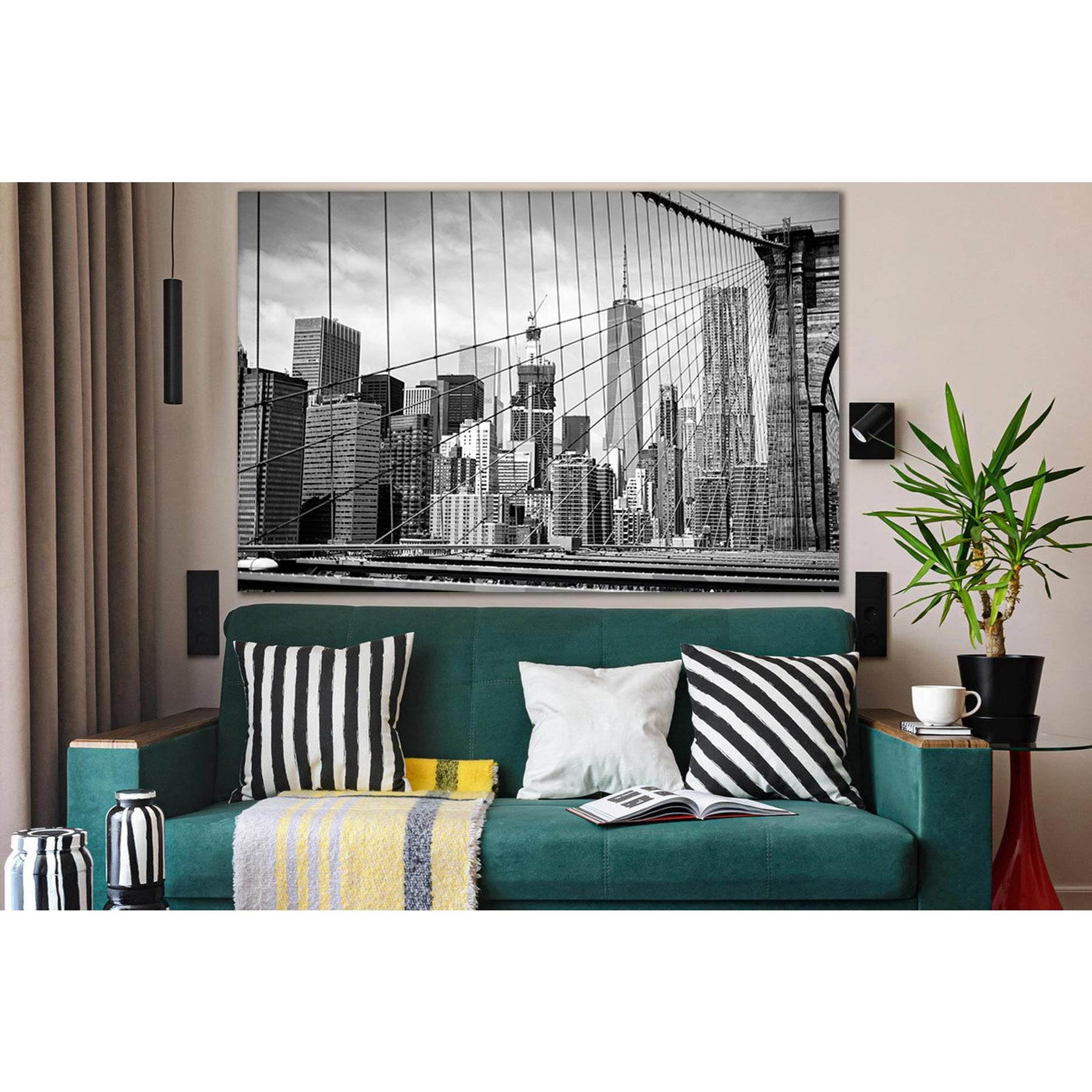 Brooklyn Bridge Black And White №SL1133 Ready to Hang Canvas PrintCanvas art arrives ready to hang, with hanging accessories included and no additional framing required. Every canvas print is hand-crafted, made on-demand at our workshop and expertly stret