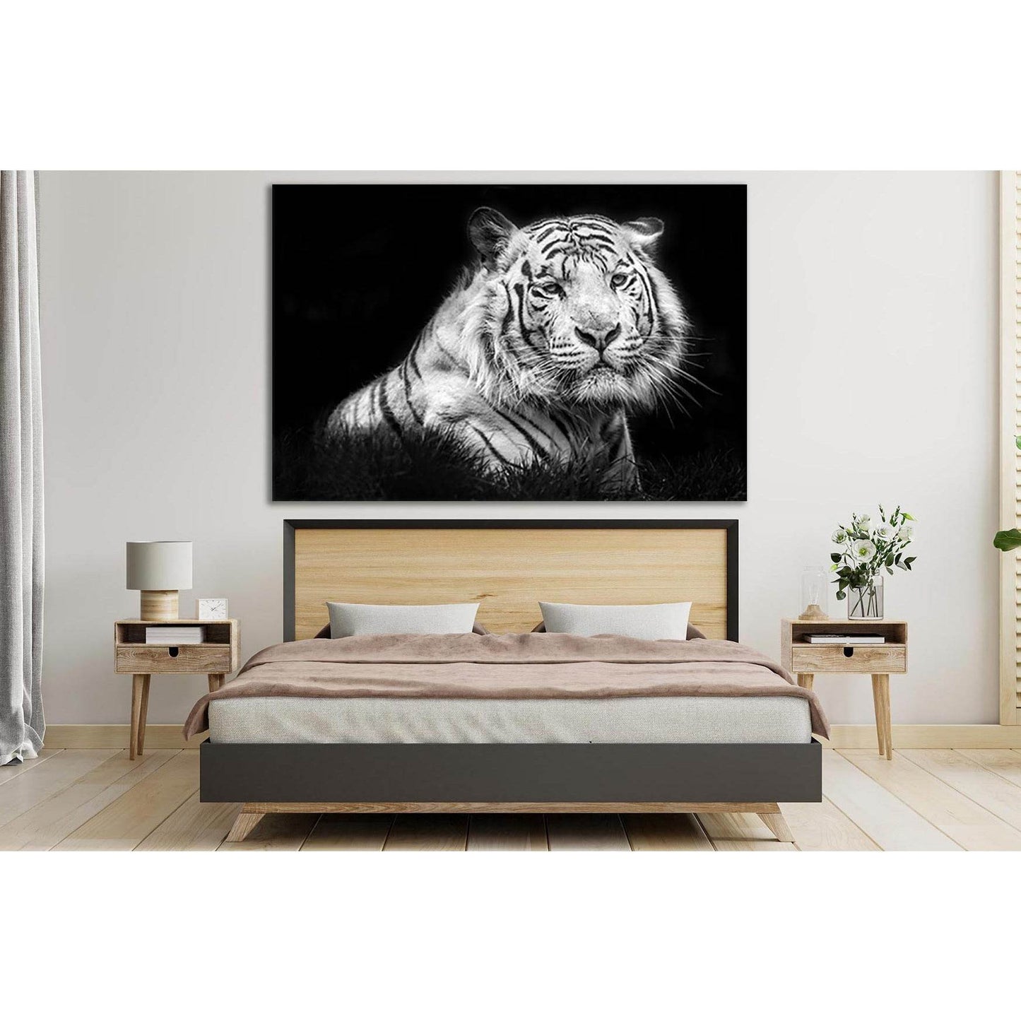 Tiger Black & White №SL853 Ready to Hang Canvas PrintCanvas art arrives ready to hang, with hanging accessories included and no additional framing required. Every canvas print is hand-crafted, made on-demand at our workshop and expertly stretched around 1